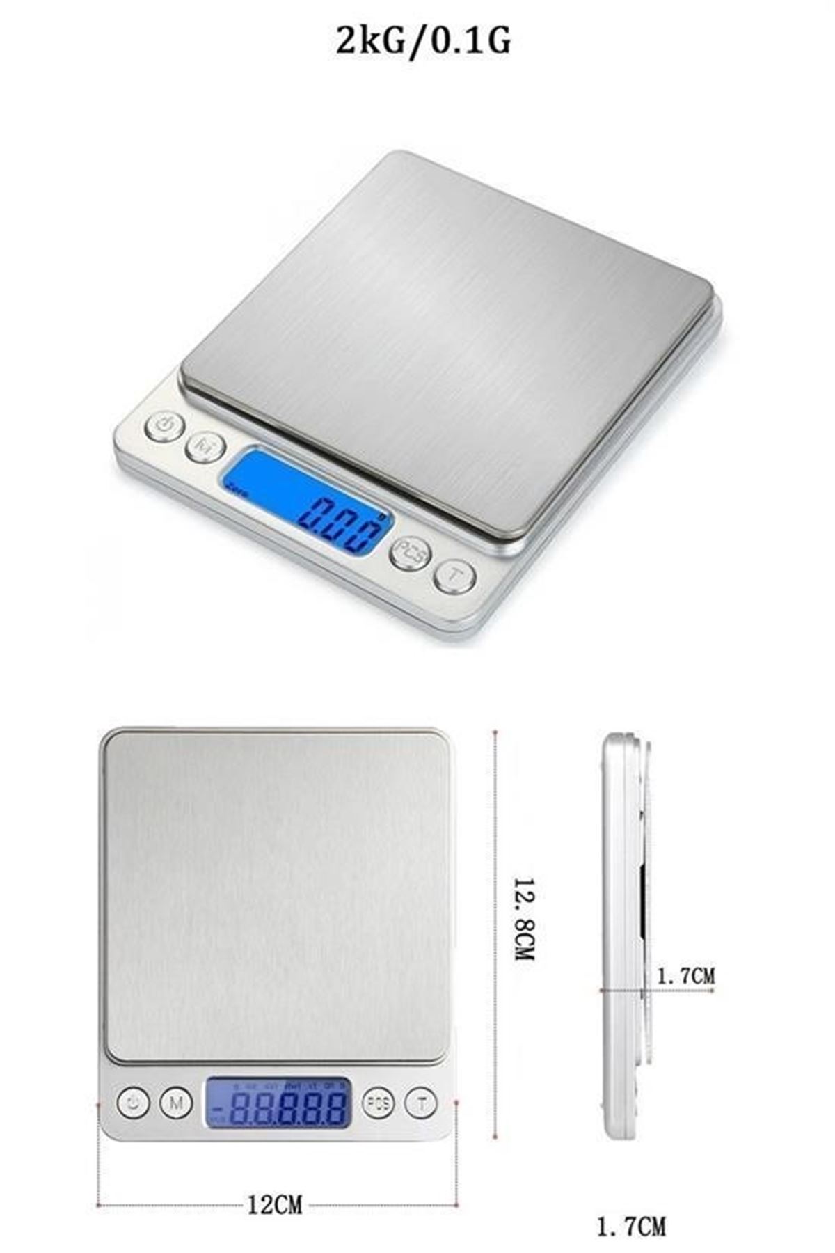 Tbl Dekor® Dijital Hassas Mutfak Terazisi Hassas Tartı 2000 Gr/01 Gr Hassasiyet