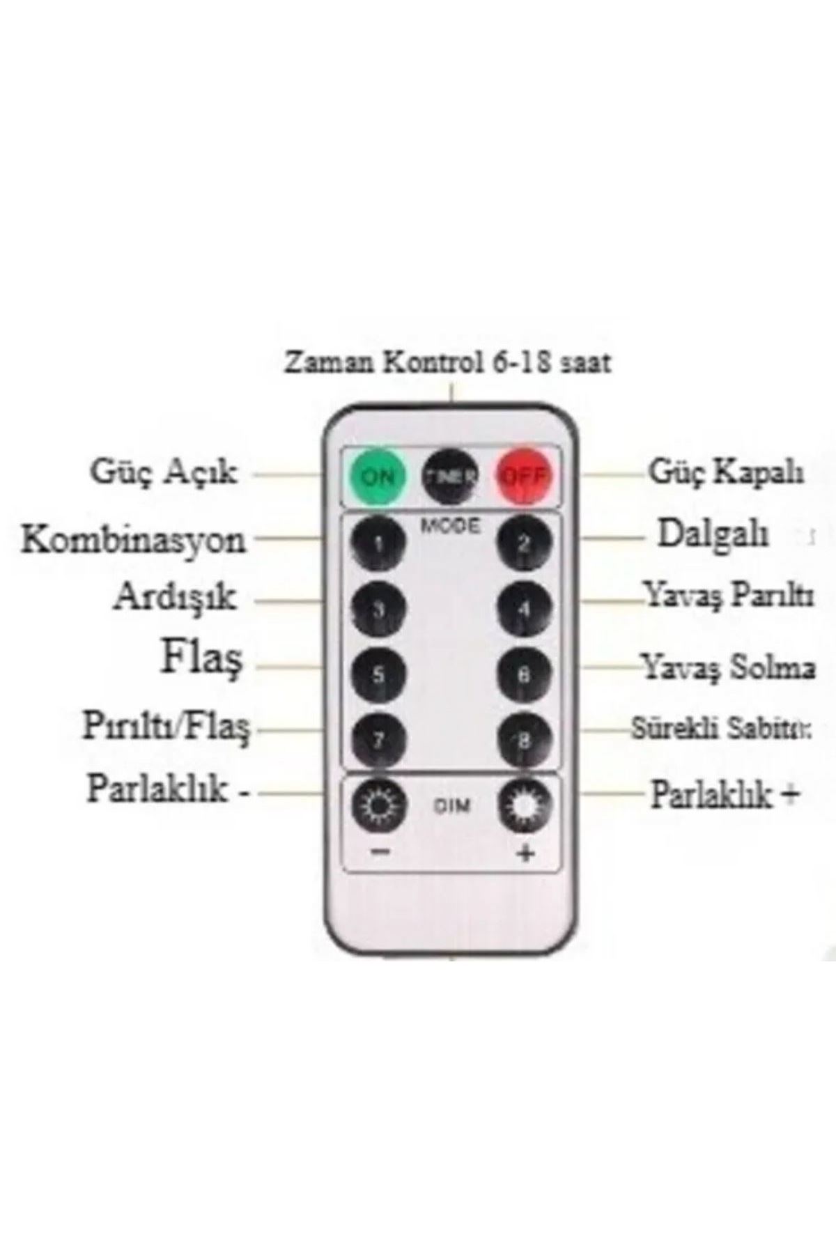 Tbl Dekor® Uzaktan Kumandalı LED Perdeye Takılabilen Kancalı Işık Usb 3x3 Metre Peri Perde LED
