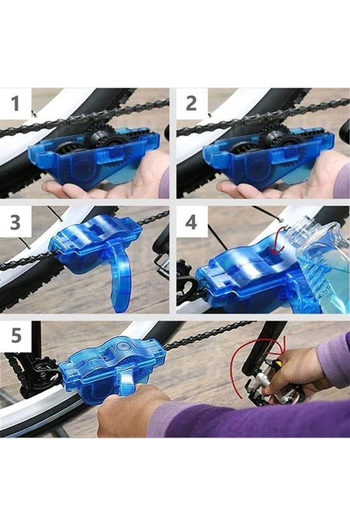 Tbl Dekor® Bisiklet Zincir Dişlisi Koruyucu Pas Sökücü Temizleme Fırçası Aparatı Bakım Seti 4 Parça