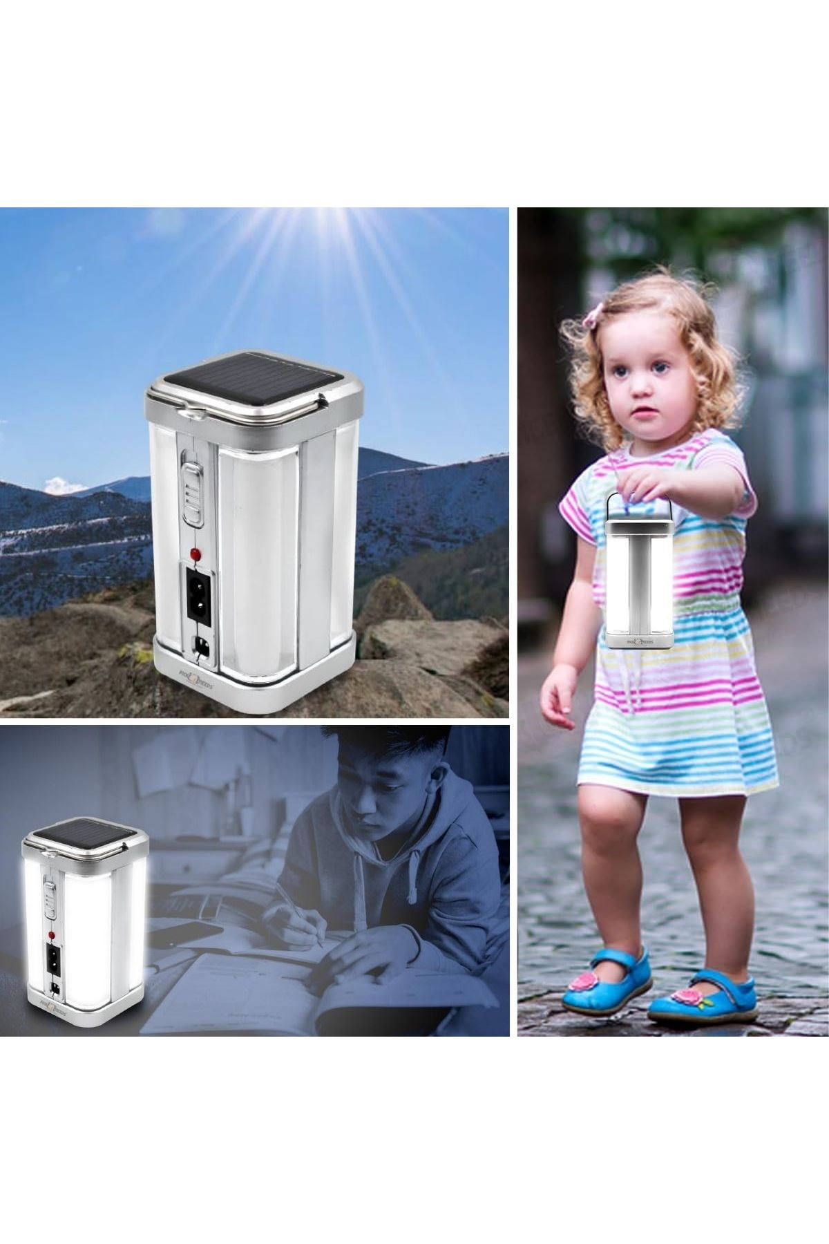 Tbl Dekor®  Güneş Enerjili Şarjlı Işık 1200mAh Yeniden Şarj Edilebilir Batarya YG-7977S