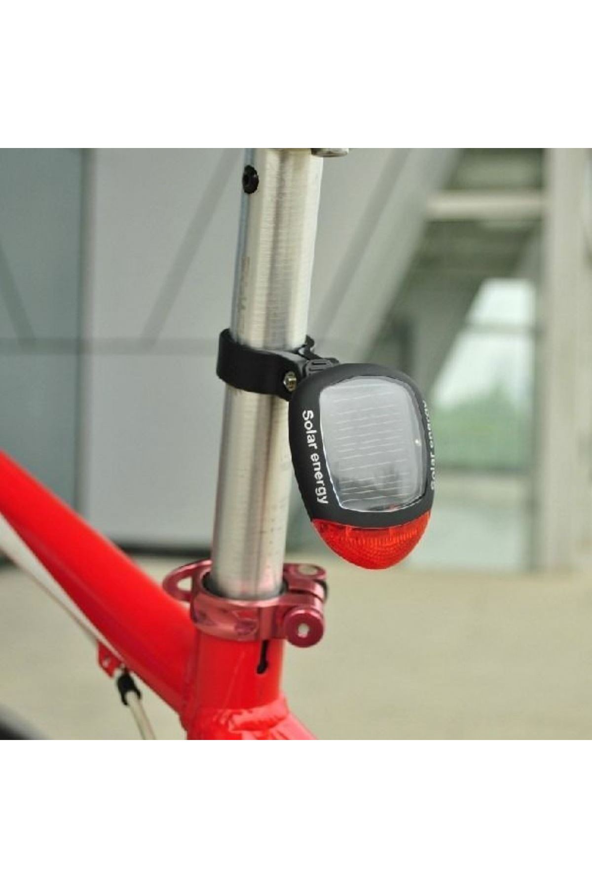 Tbl Dekor® LED Güneş Enerjisi ile Şarj Edilebilir Bisiklet Kuyruk Lambası Solar Bisiklet Lambası