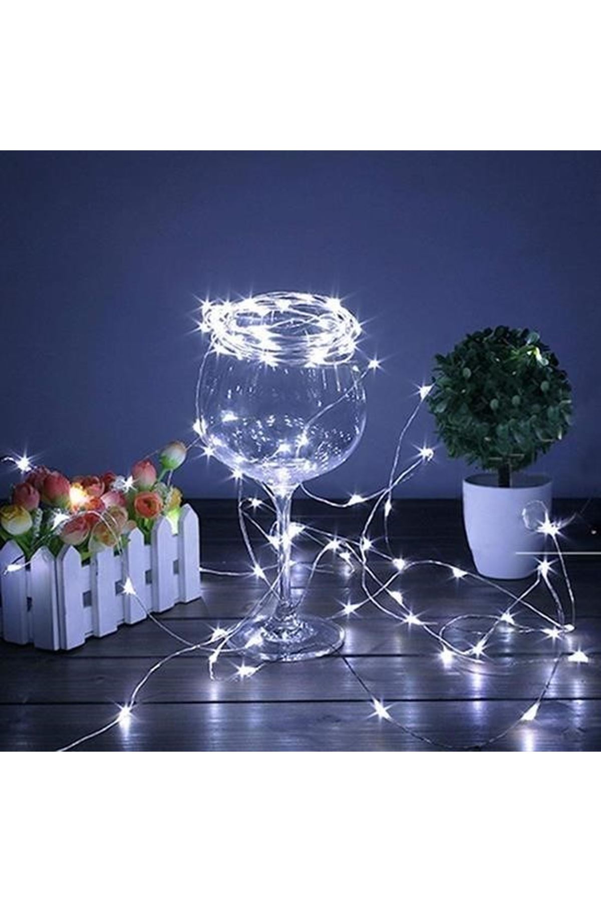 Tbl Dekor® Pilli 5 metre Dekoratif Peri Led Beyaz Aydınlatma Süsleme Lambası