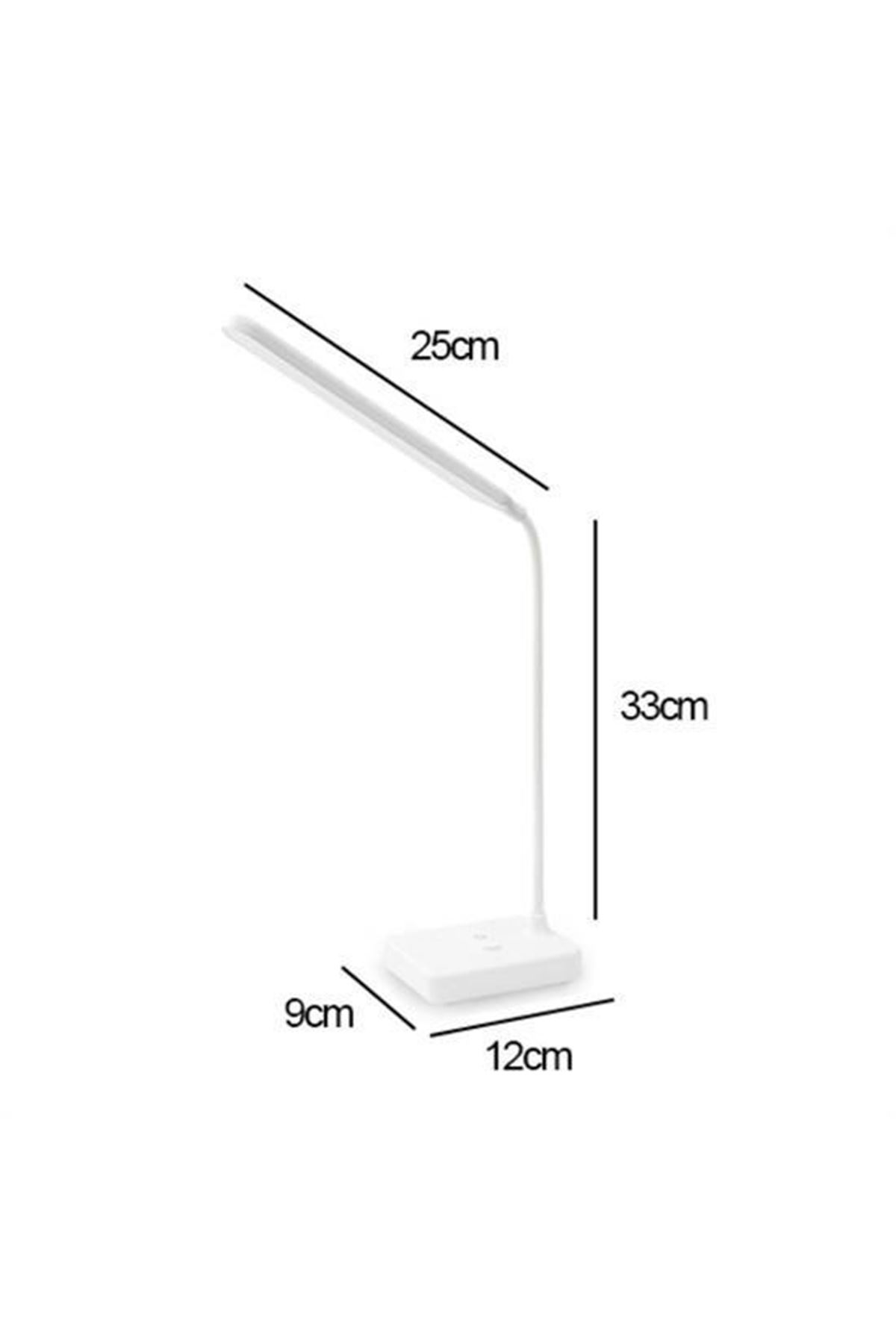Tbl Dekor® İnce Uzun USBli Dokunmatik 3 Kademeli 360 Derece Özel Göz Korumalı led Lityum Masa Lambası
