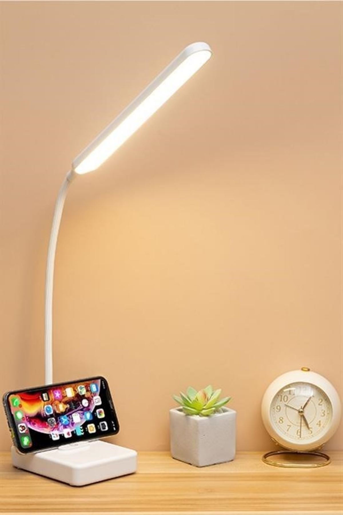 Tbl Dekor® İnce Uzun USBli Dokunmatik 3 Kademeli 360 Derece Özel Göz Korumalı led Lityum Masa Lambası