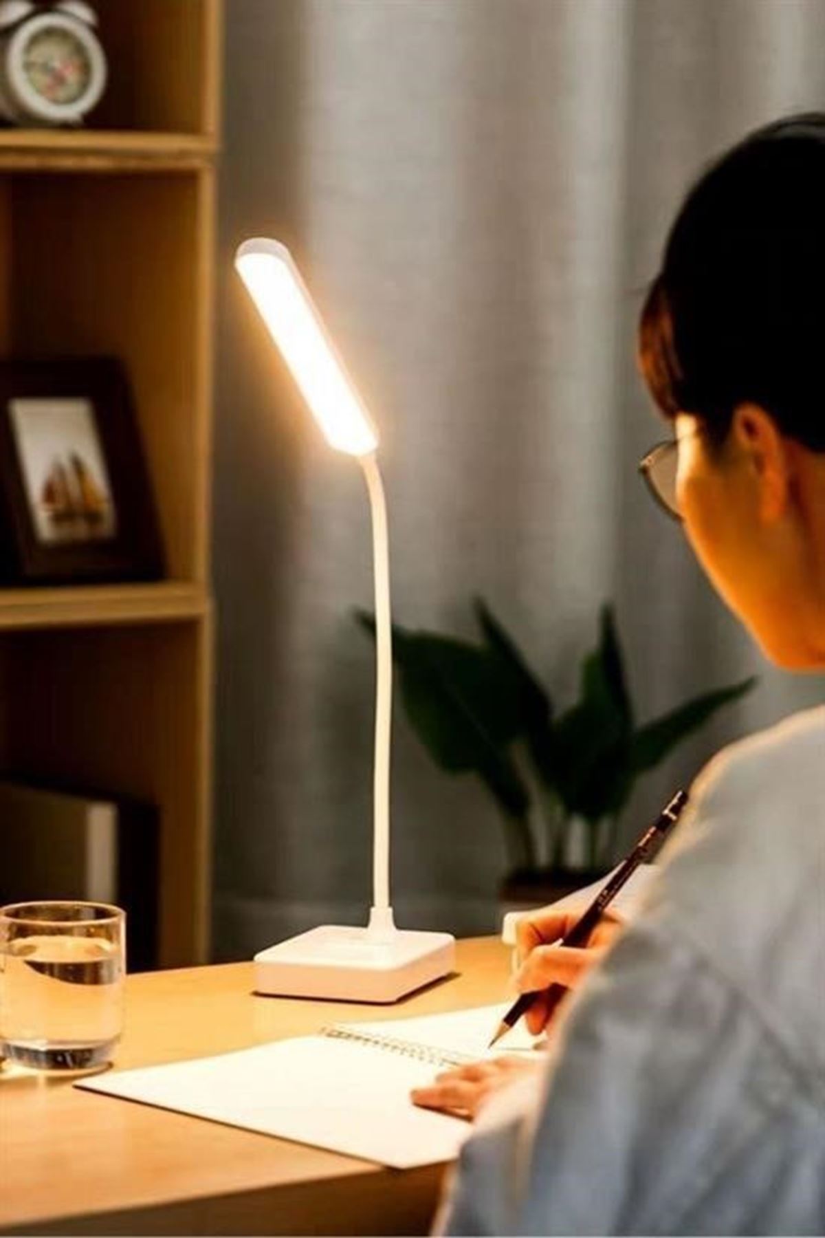 Tbl Dekor® İnce Uzun USBli Dokunmatik 3 Kademeli 360 Derece Özel Göz Korumalı led Lityum Masa Lambası