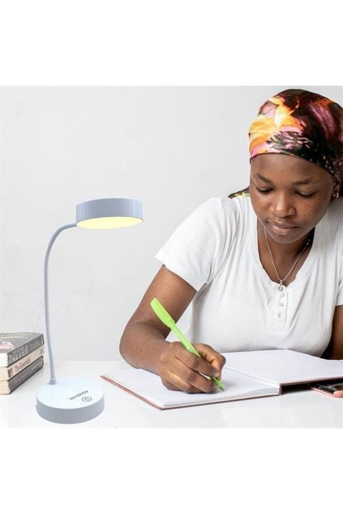 Tbl Dekor® Yuvarlak USBli Dokunmatik 3 Kademeli 360 Derece  Özel Göz Korumalı Led Lityum Masa Lambası