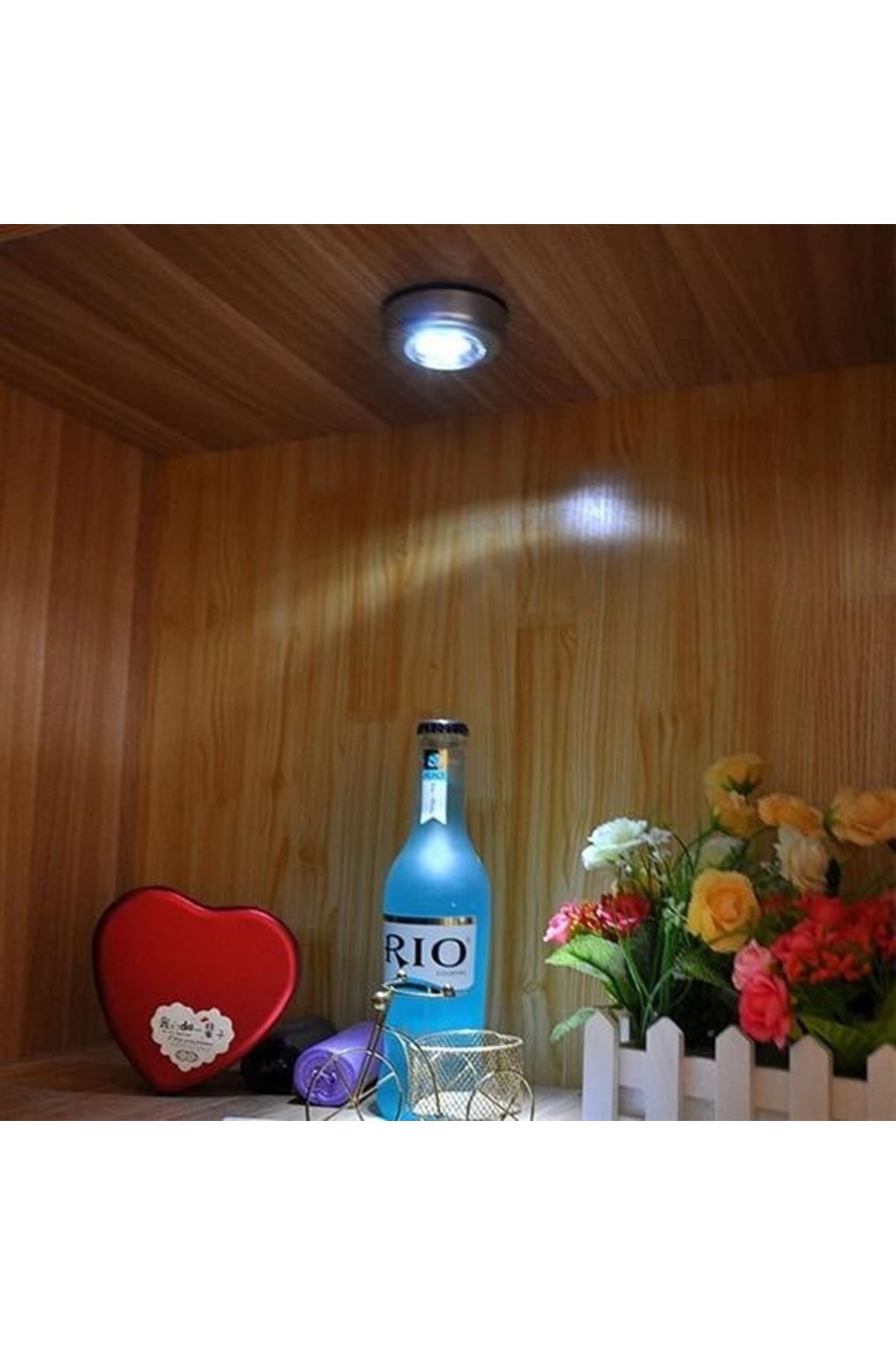 Tbl Dekor® Kablosuz Spot Pilli Dokunmatik Led Lamba 3 Ledli Dolap Lambası