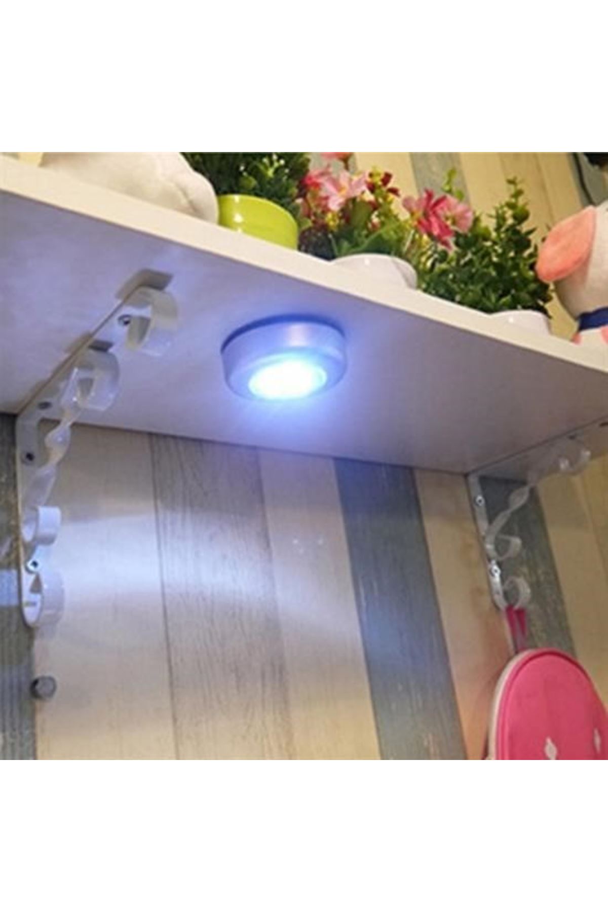 Tbl Dekor® Kablosuz Spot Pilli Dokunmatik Led Lamba 3 Ledli Dolap Lambası