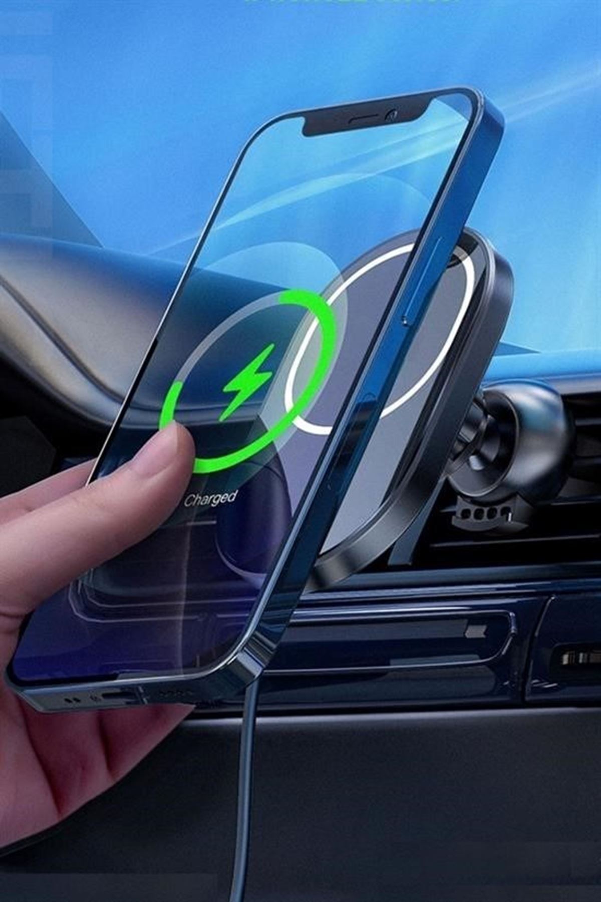 Tbl Dekor® 15w Mıknatıslı Takılabilen Hızlı Şarj Tüm Cihaz Ve Araçlara Uyumlu Araç İçi Şarj Cihazı