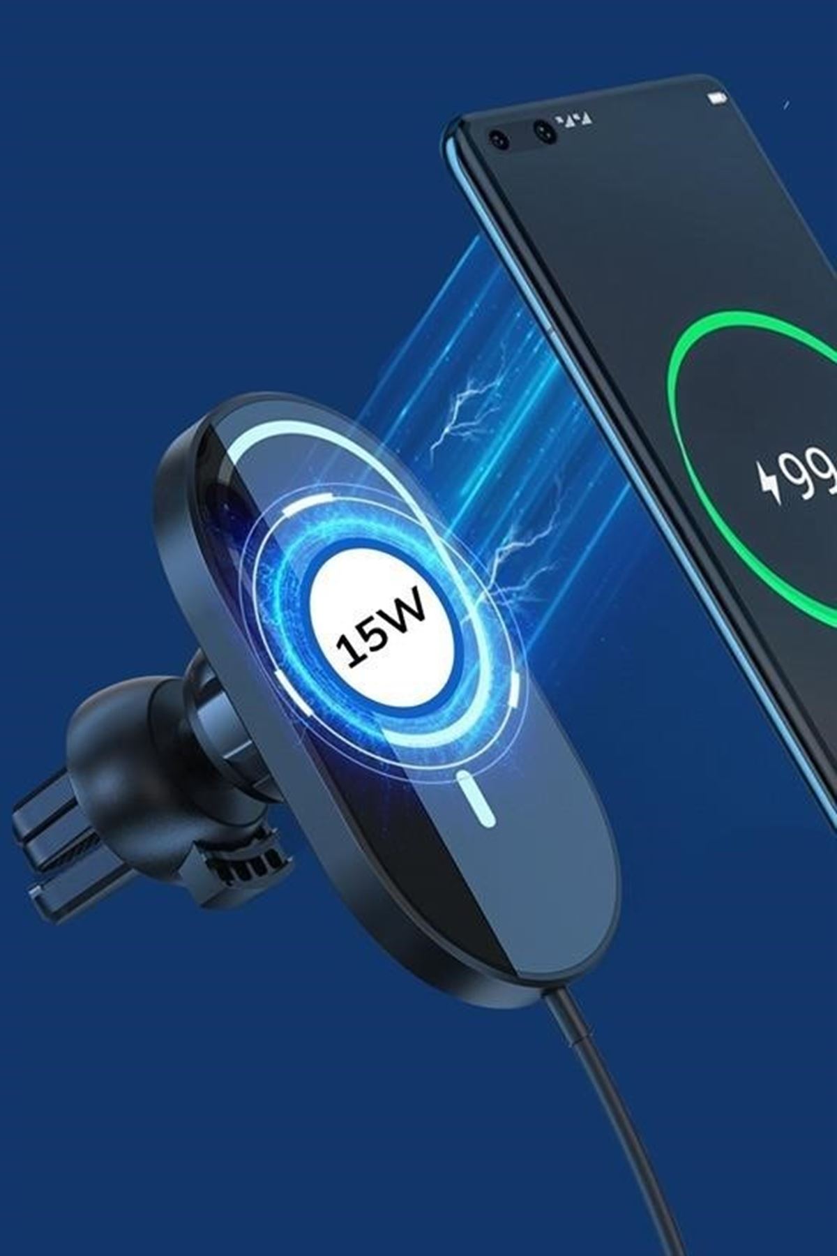 Tbl Dekor® 15w Mıknatıslı Takılabilen Hızlı Şarj Tüm Cihaz Ve Araçlara Uyumlu Araç İçi Şarj Cihazı