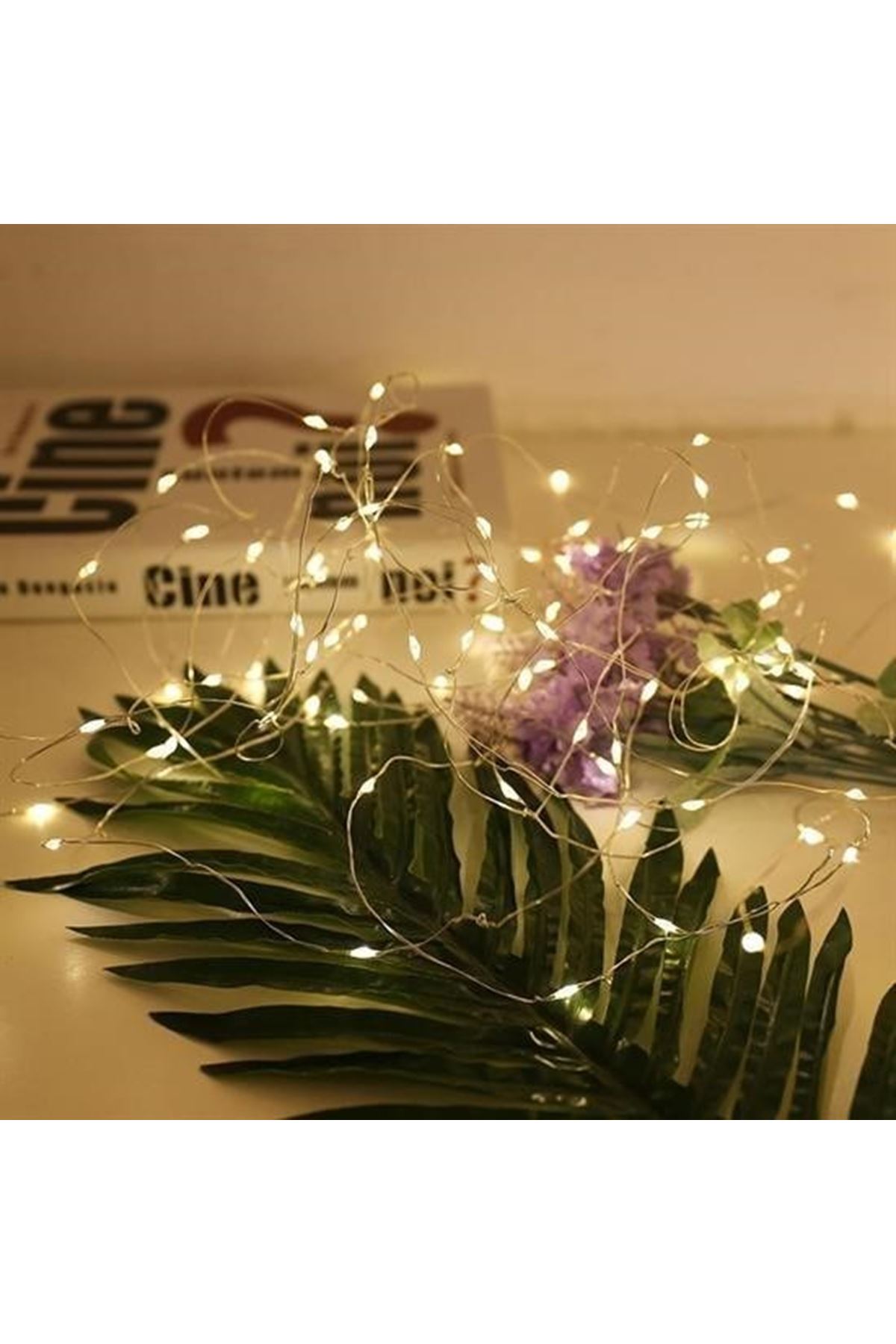 Tbl Dekor® Peri Led Işık 5 Metre (Sarı) Pilli Aydınlatma Şerit Saçak Spot Süsleme