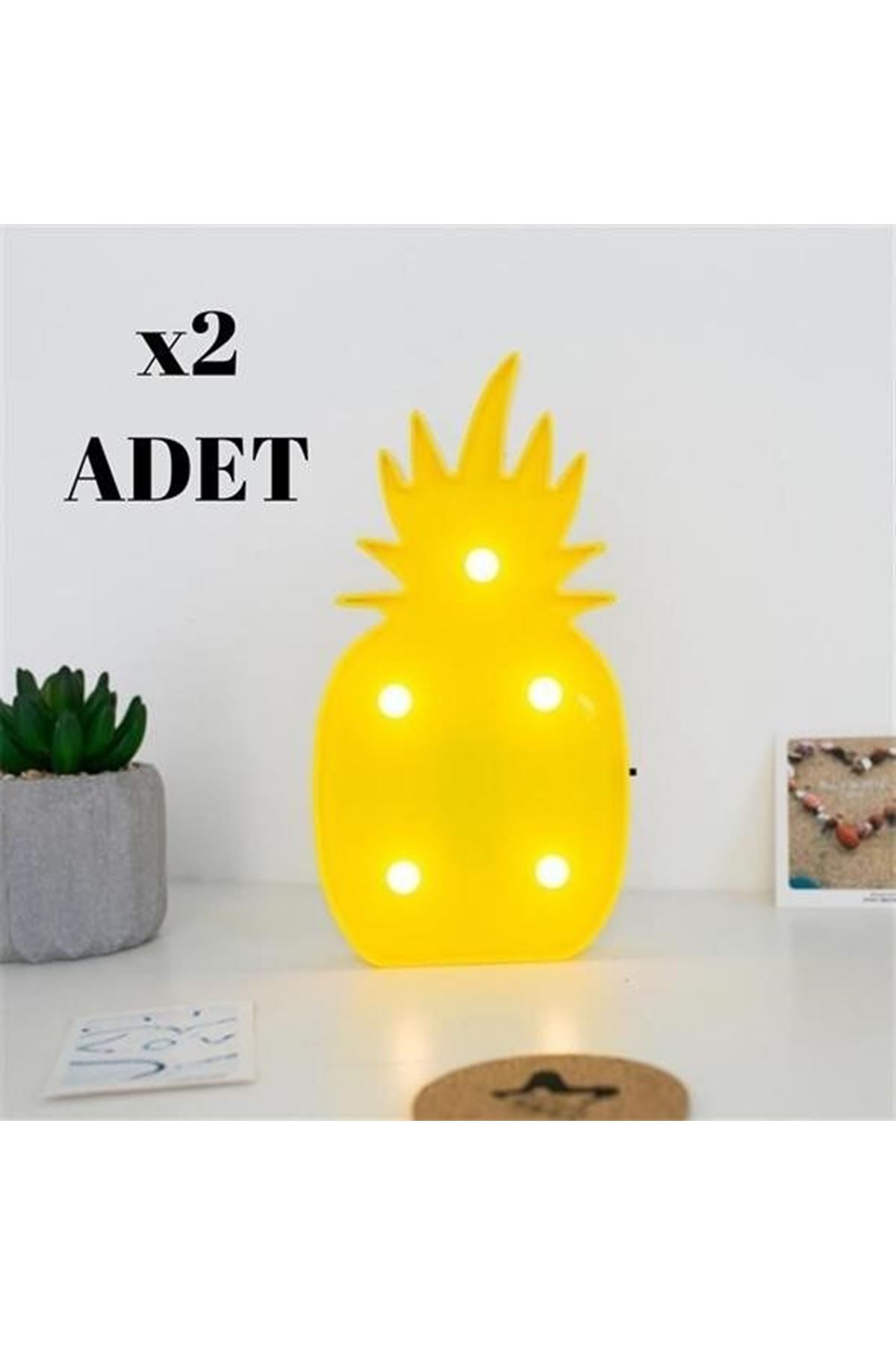 Tbl Dekor® Ananas Şeklinde Ledli Dekoratif Eğlenceli Çocuk Gece Lambası