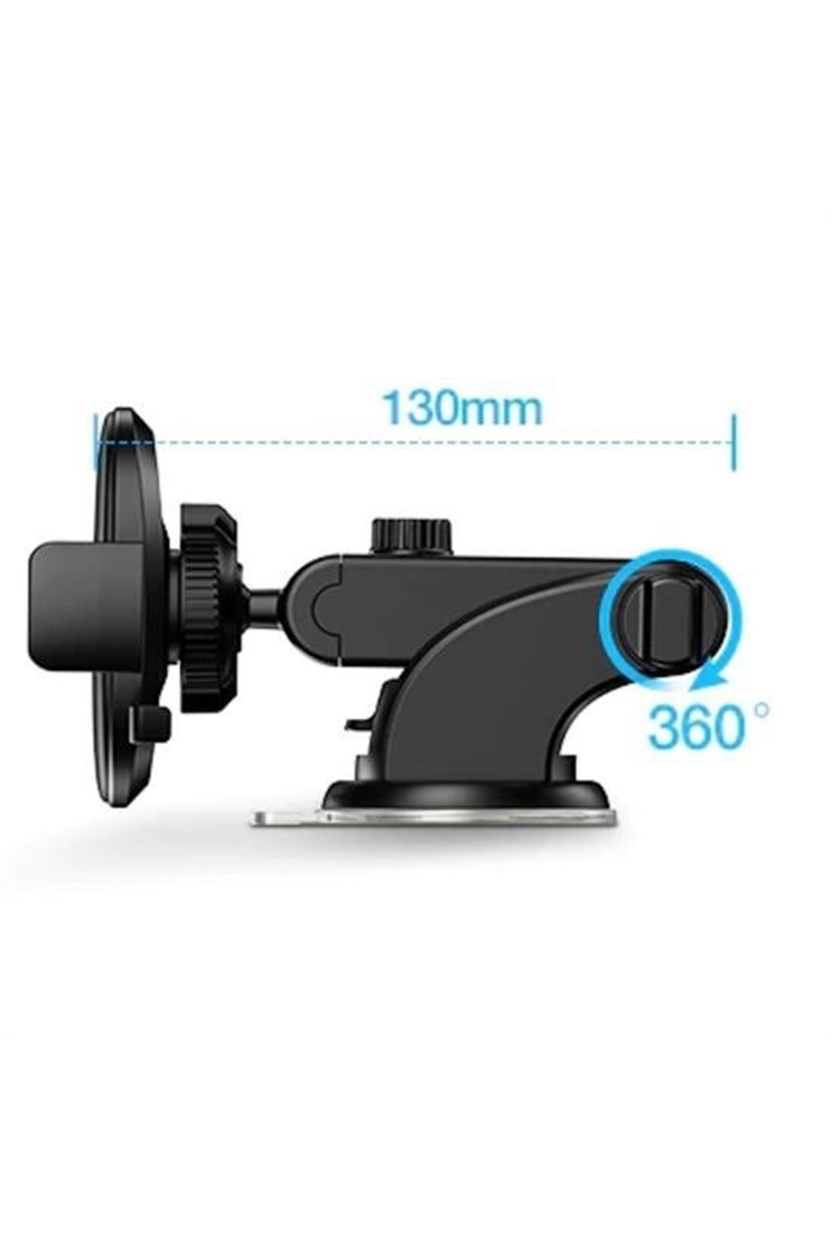 Tbl Dekor® 360 Derece Dönen Torpido Üstü Uzunluk Ayarlamalı Vantuzlu Teleskopik Araç Telefon Tutucu