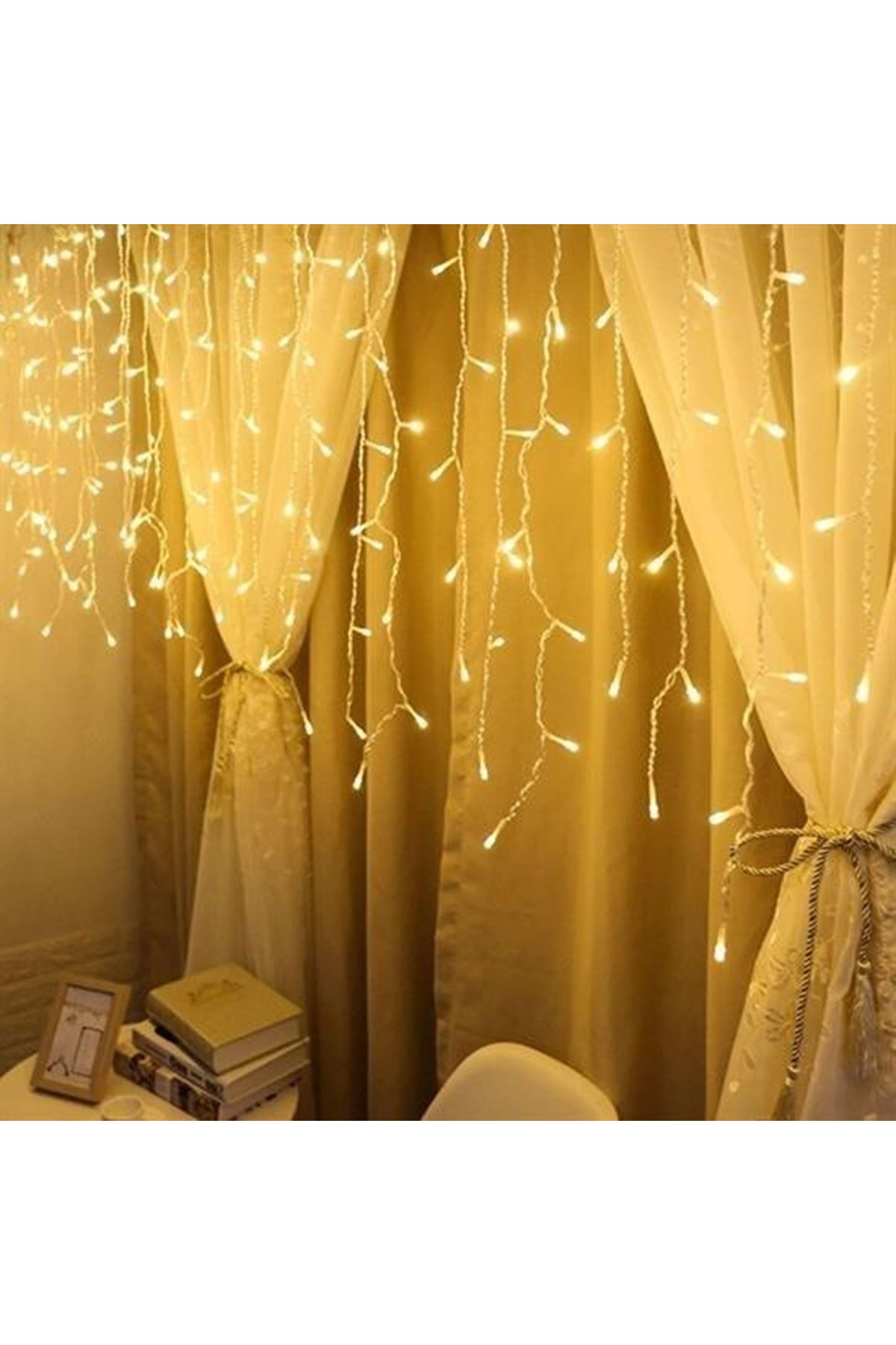 Tbl Dekor® 8 Fonksiyonlu 16 Saçaklı Perde Led 3 x 1 (Günışığı)