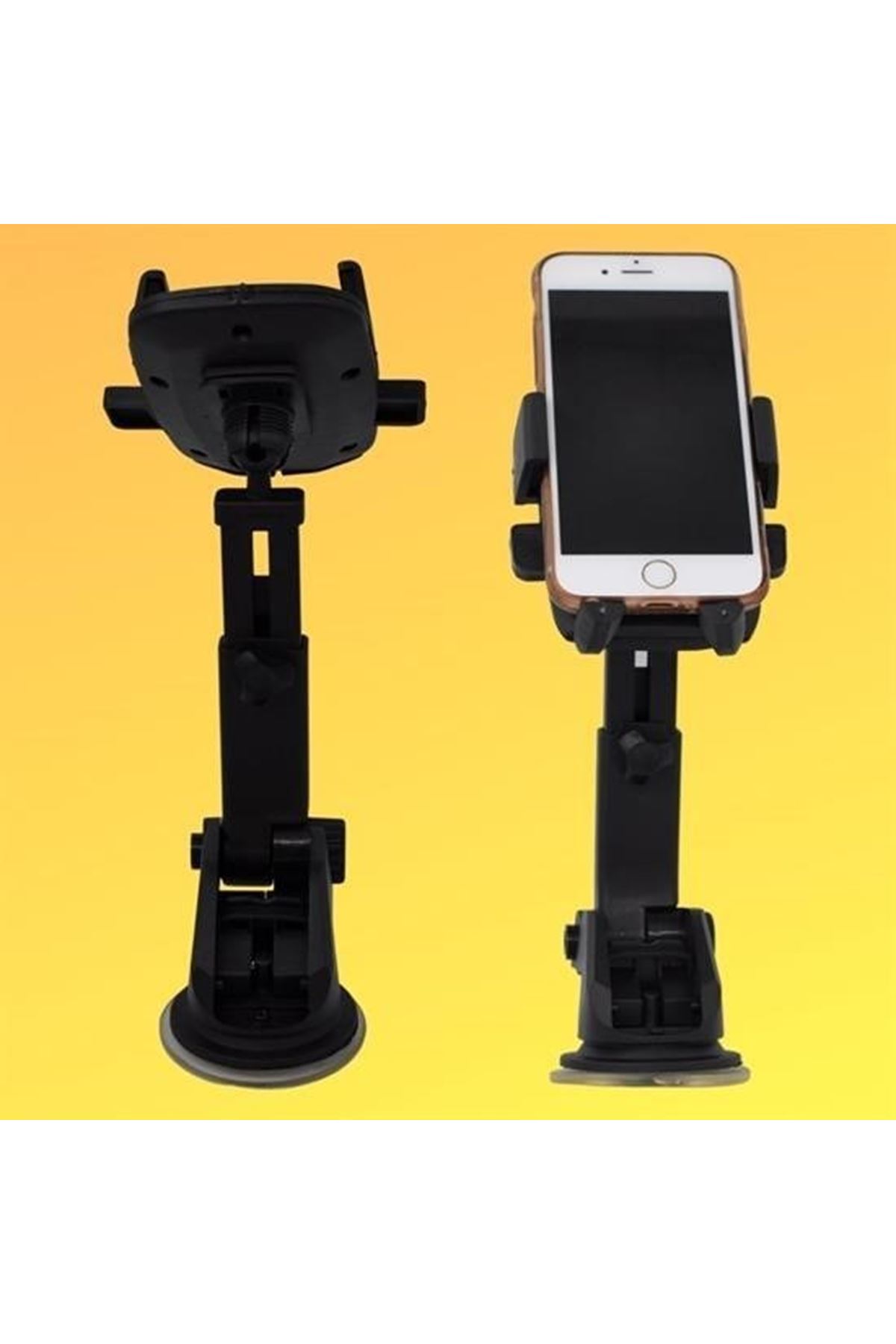 Tbl Dekor® 360 Derece Dönen Torpido Üstü Uzunluk Ayarlamalı Vantuzlu Teleskopik Araç Telefon Tutucu