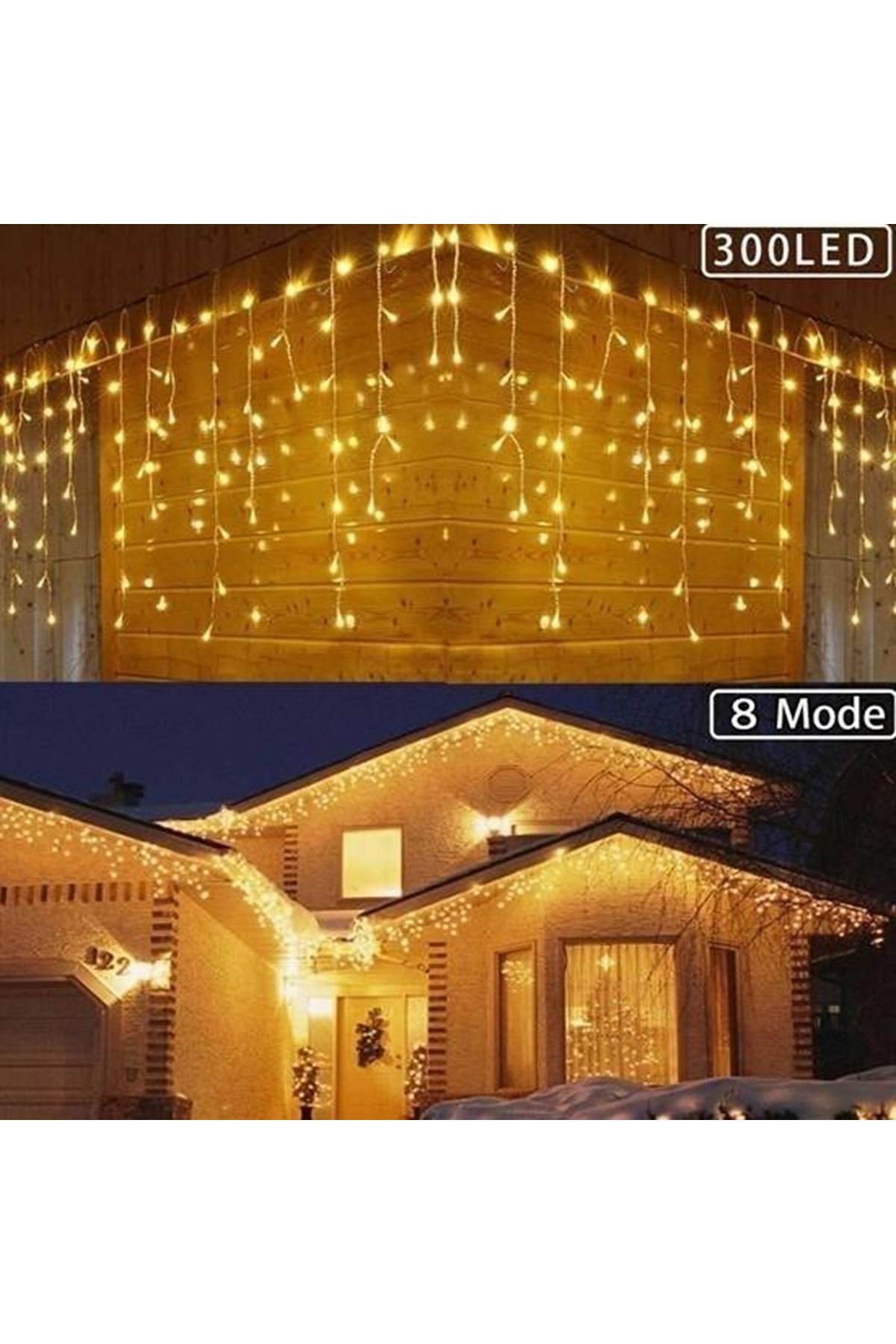 Tbl Dekor® 8 Fonksiyonlu 16 Saçaklı Perde Led 3 x 1 (Günışığı)