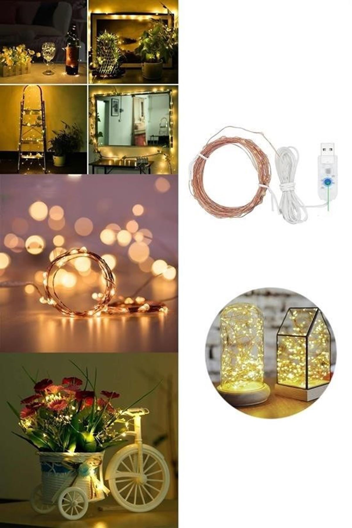 Tbl Dekor® Yılbaşı ve Özel Konsept Dekorasyon 5 Mt USB Bağlantılı Led Işık