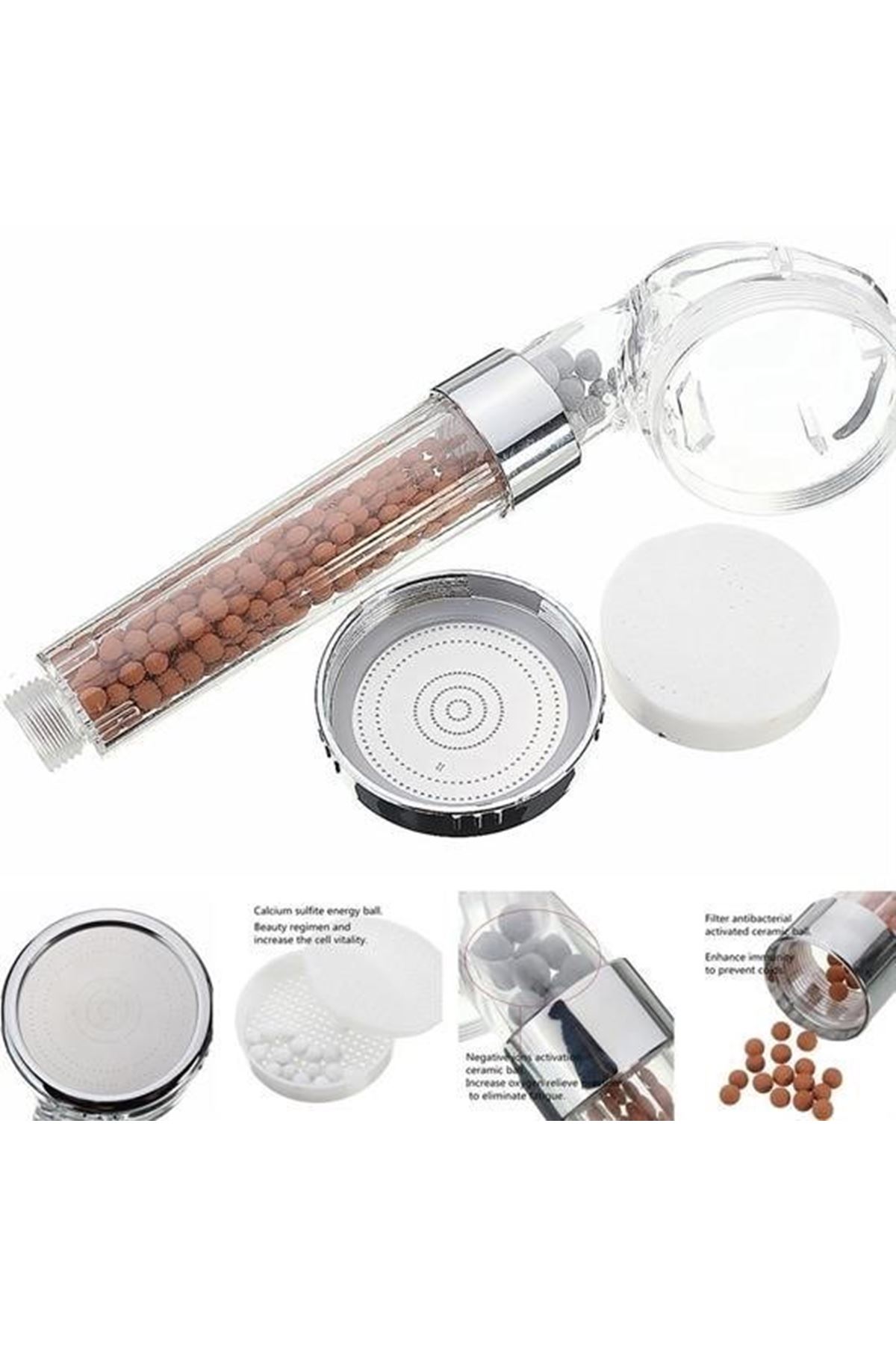 Tbl Dekor® %50 Su Tasarruflu ve Arıtmalı Doğal Taşlı Banyo El Duş Başlığı