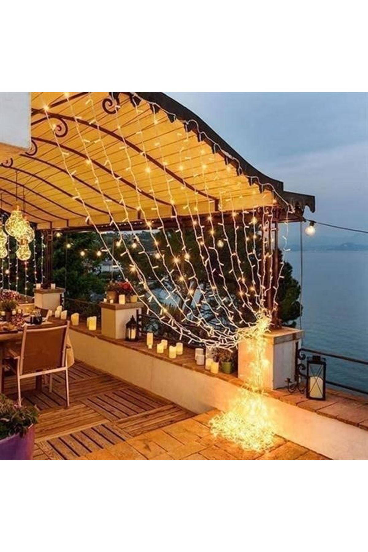 Tbl Dekor® 2x2 Metre 320 Led 8 Fonskiyonlu Dekoratif Led Günışığı Perde