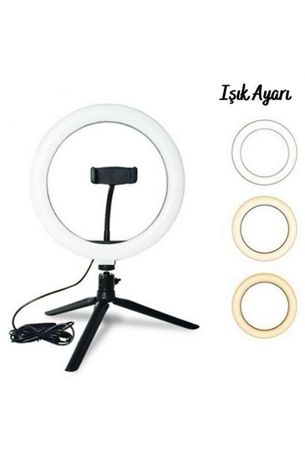 Tbl Dekor® 8inç 20cm Youtube Instagram Tiktok Selfie  Stüdyo Video Fotoğraf Ring Light  Tripod Led Halk