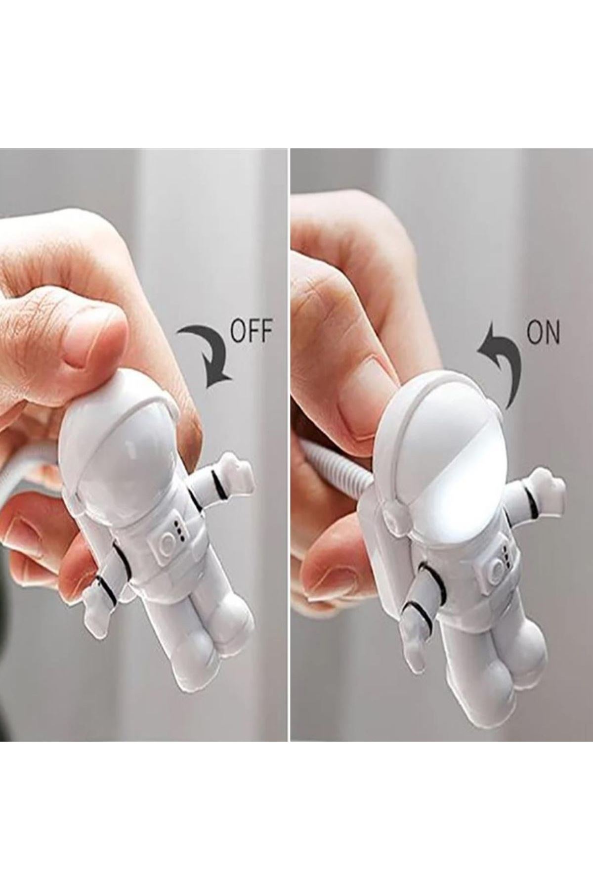 Tbl Dekor® USB Astronot Gece Lambası, Masa Lambası, Kitap Okuma Lambası Işığı