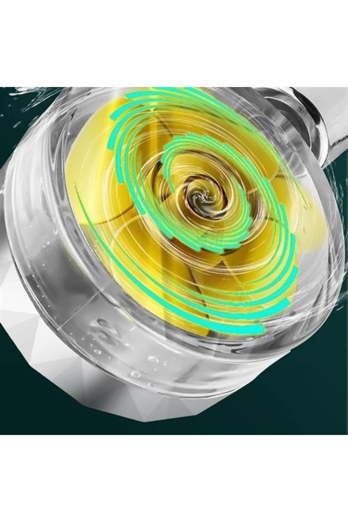 Tbl Dekor® Turbo Pervaneli ve Filtreli Su Tasarruflu 360 Derece Dönebilen Tazyikli Duş Başlığı