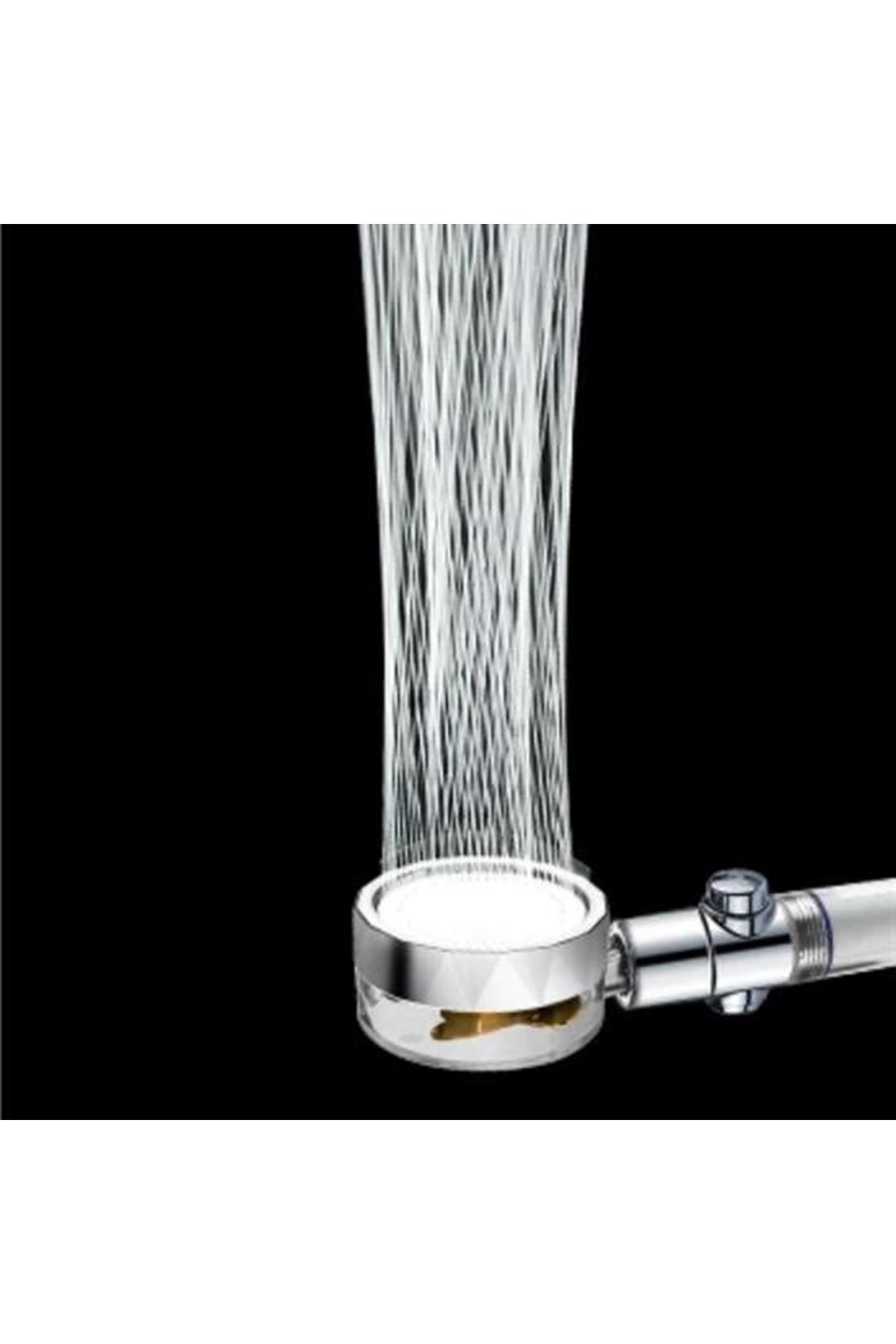 Tbl Dekor® Turbo Pervaneli ve Filtreli Su Tasarruflu 360 Derece Dönebilen Tazyikli Duş Başlığı