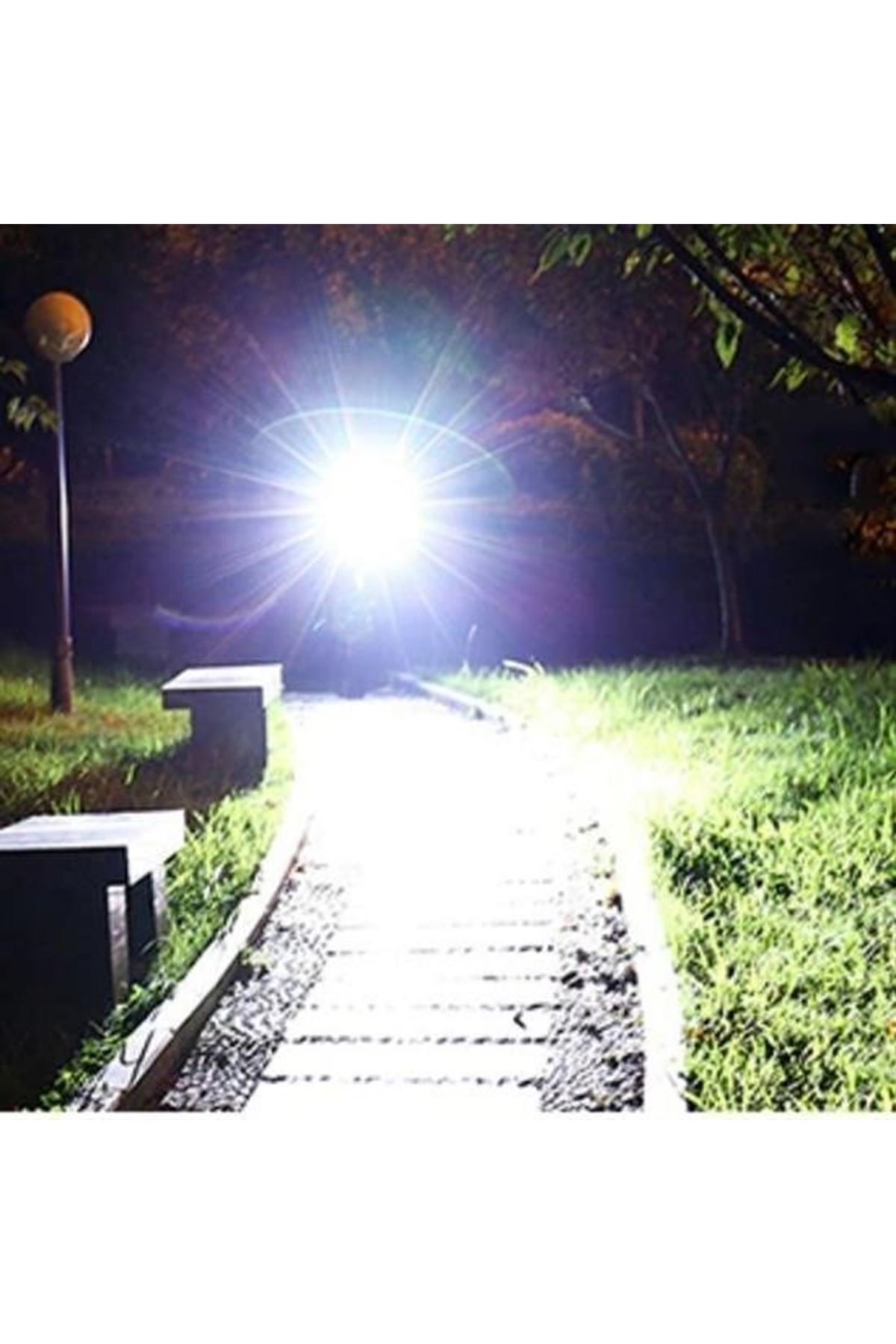 Tbl Dekor® Solar Enerjili USB ile Şarj Edilebilir Ledli Bisiklet Feneri Kornalı ve Su Geçirmez Far