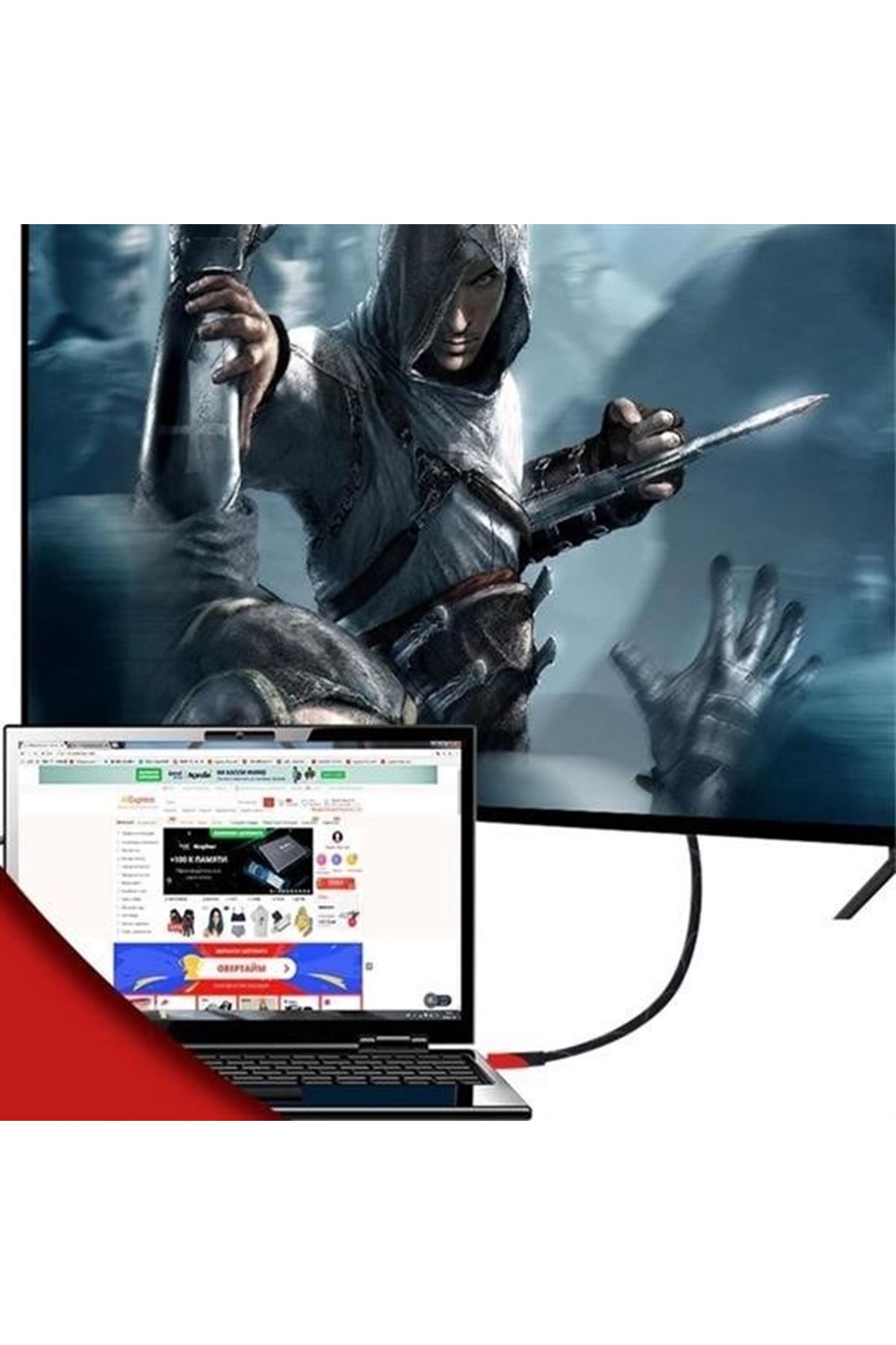 Tbl Dekor® HDMI Kablosu HDTV Bilgisayar Uydu Görüntü Ses Full HD Sargılı Görüntü Aktarma Kablosu