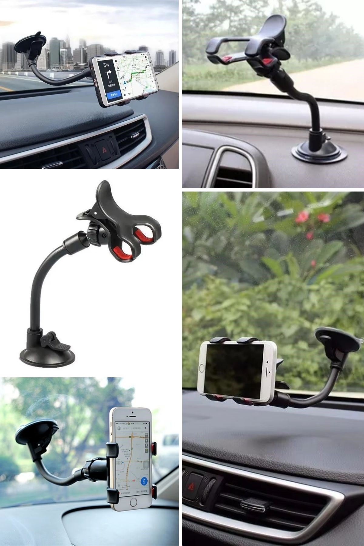 Tbl Dekor® Akrobat Cama Sabitlenen Güçlü Vakumlu 360 Derece Dönen Tüm Modellere Uyan Oto Telefon Tutucu