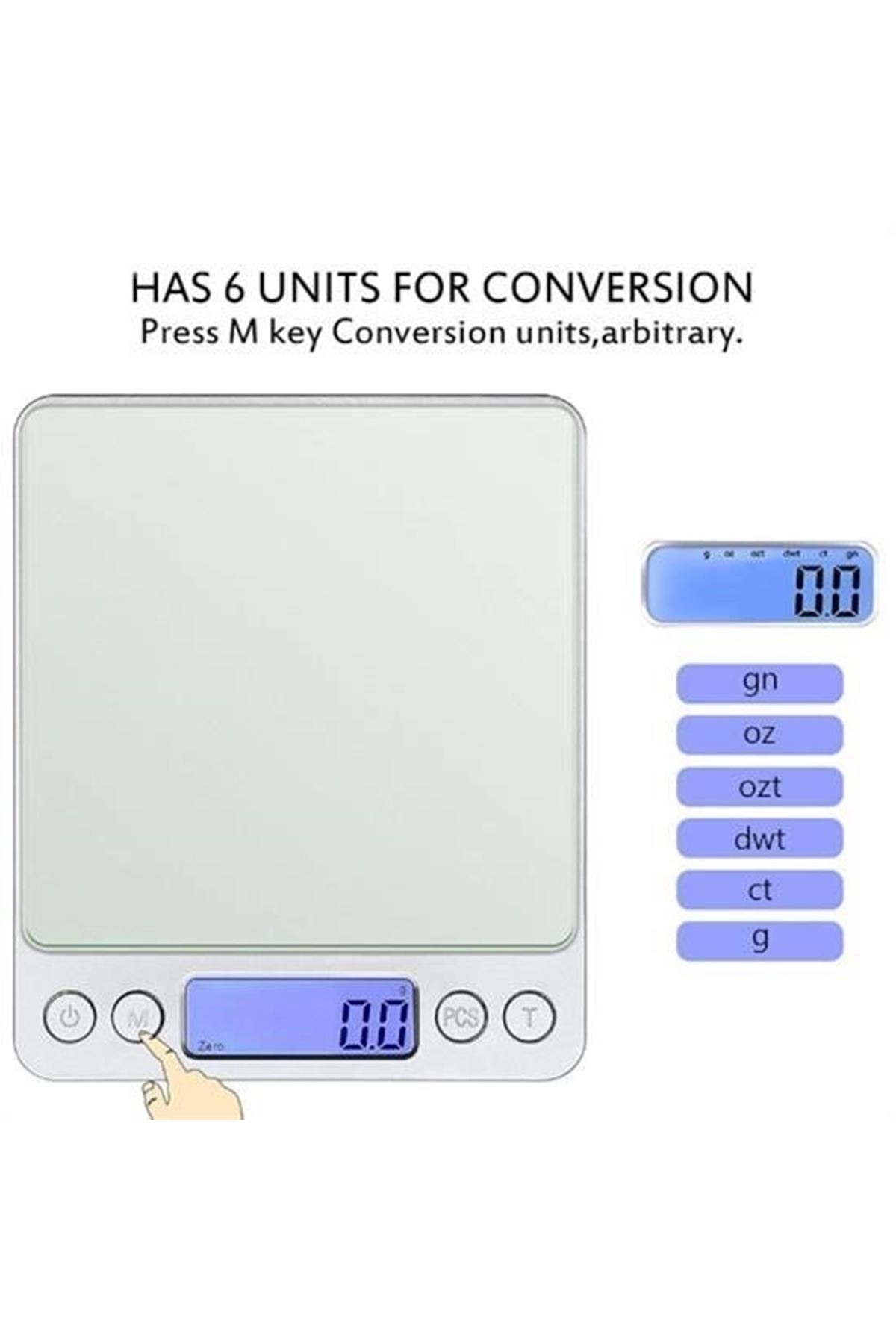 Tbl Dekor® Dijital Hassas Mutfak Terazisi Hassas Tartı 2000 Gr/01 Gr Hassasiyet