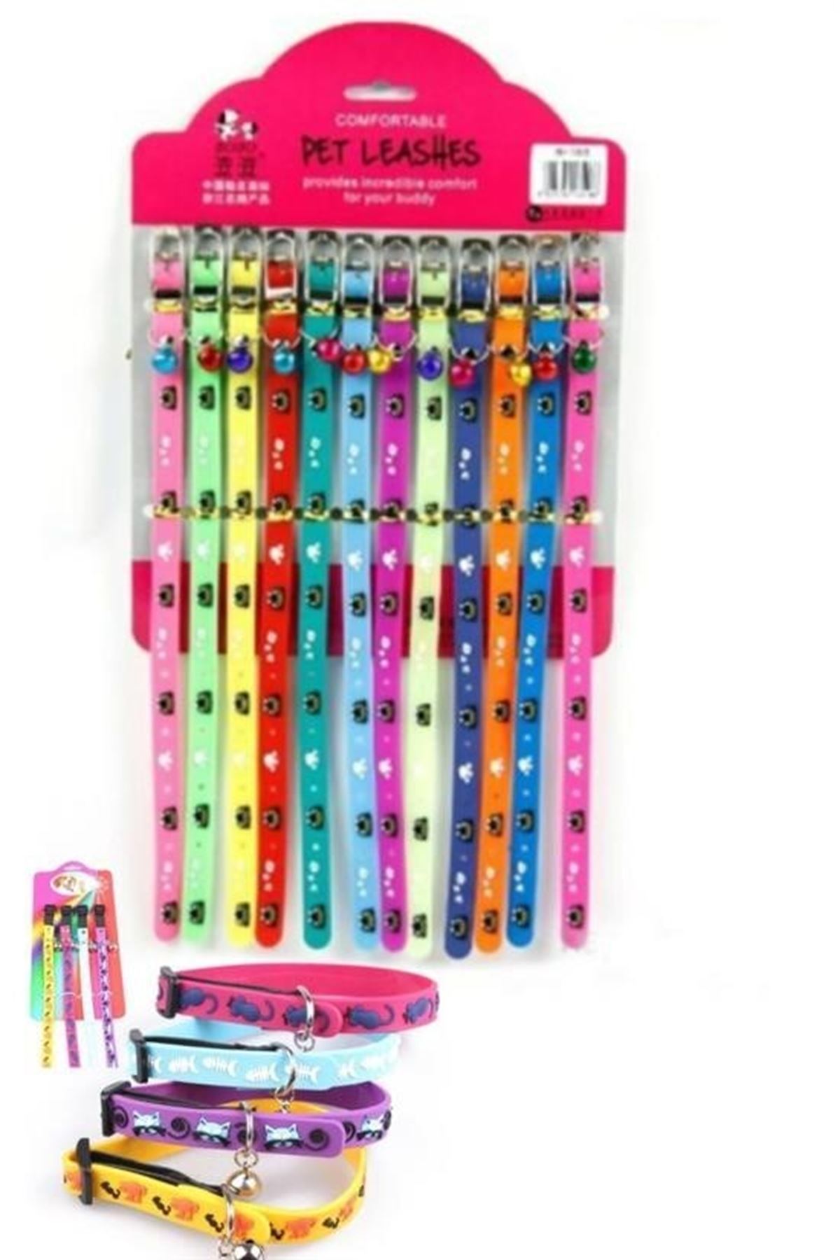 Tbl Dekor® Çıngıraklı Zilli Sevimli Renkli Slikon Kedi Köpek Boyun Tasması