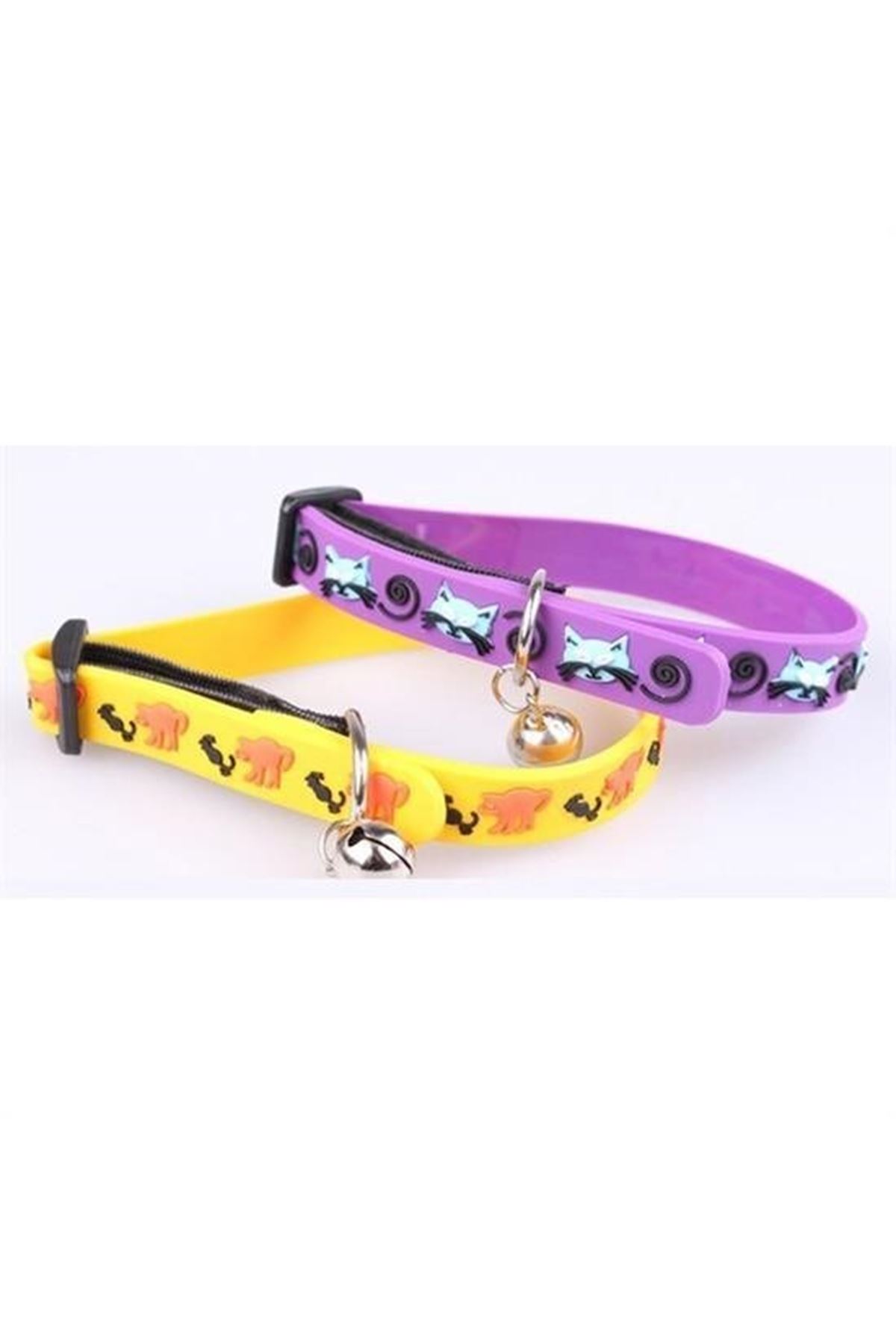 Tbl Dekor® Çıngıraklı Zilli Sevimli Renkli Slikon Kedi Köpek Boyun Tasması