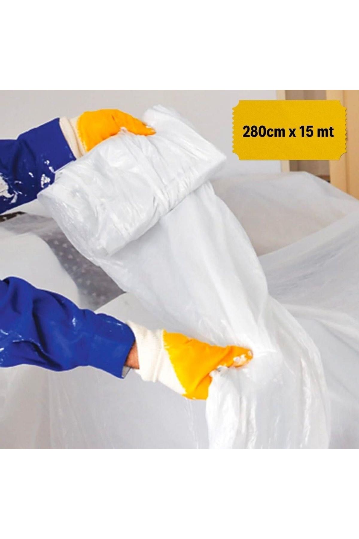 Tbl Dekor®  Boya Badana Eşya Koruma Hışır Örtüsü 280cm x 15 mt  Yapışkanlı Hışır Örtü