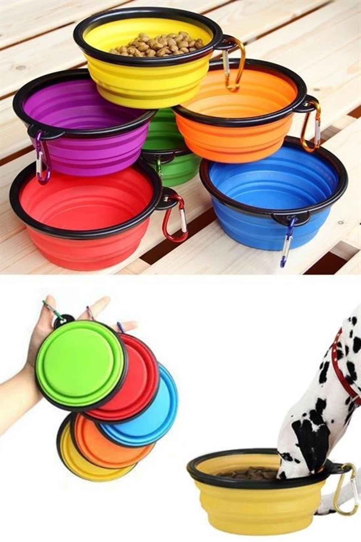 Tbl Dekor® Katlanabilir Kedi Köpek Mama ve Su Kabı Köpek Oyuncağı