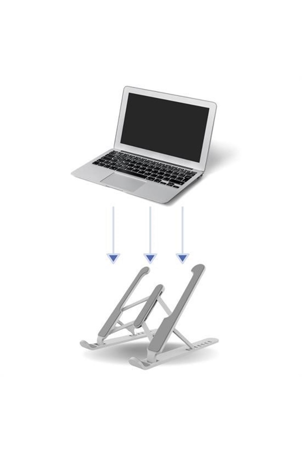 Tbl Dekor® Ayarlanabilir Plastik Dizüstü Destek Tabanı Katlanabilir Taşınabilir Laptop Sehpası Yükselti
