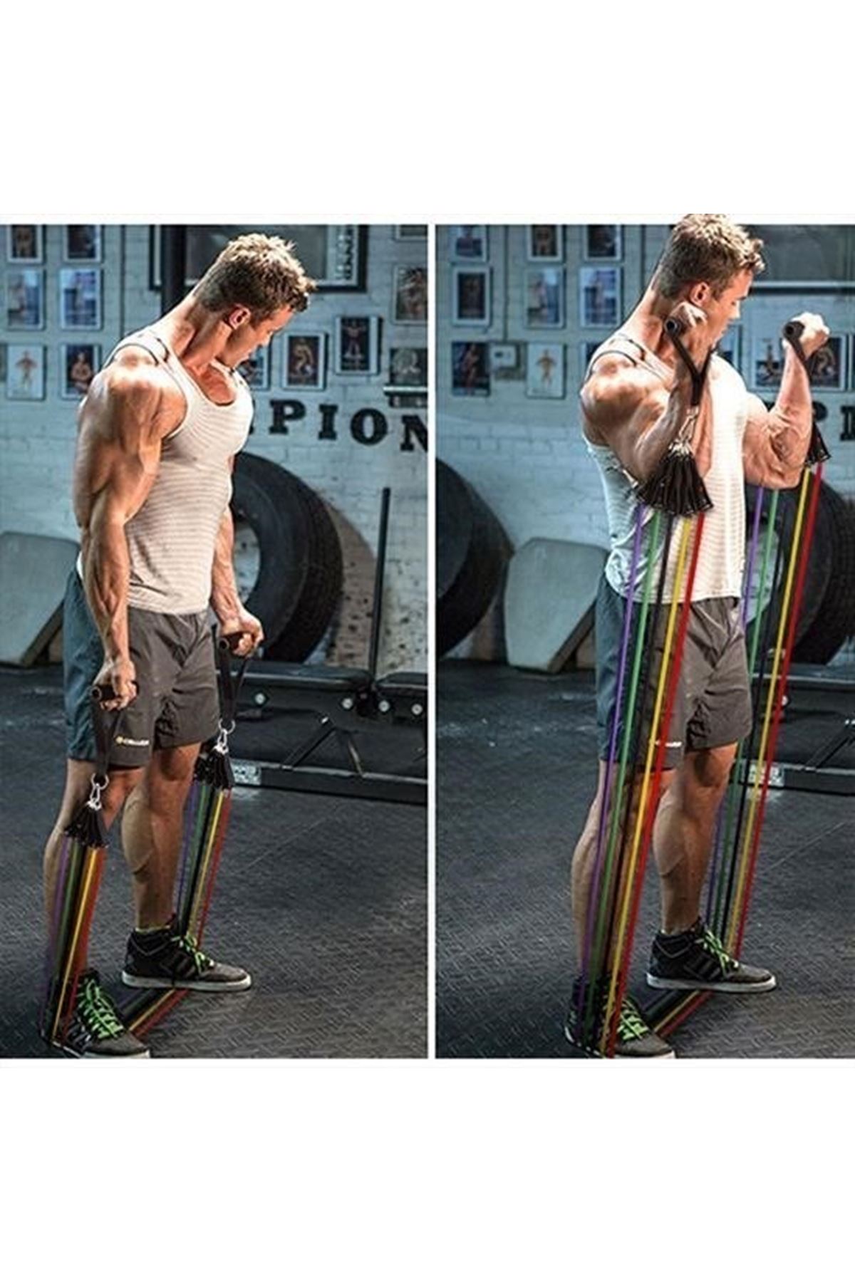 Tbl Dekor® 11 Parça Lateks Egzersiz Bandı Çekme Halatı Egzersiz Seti