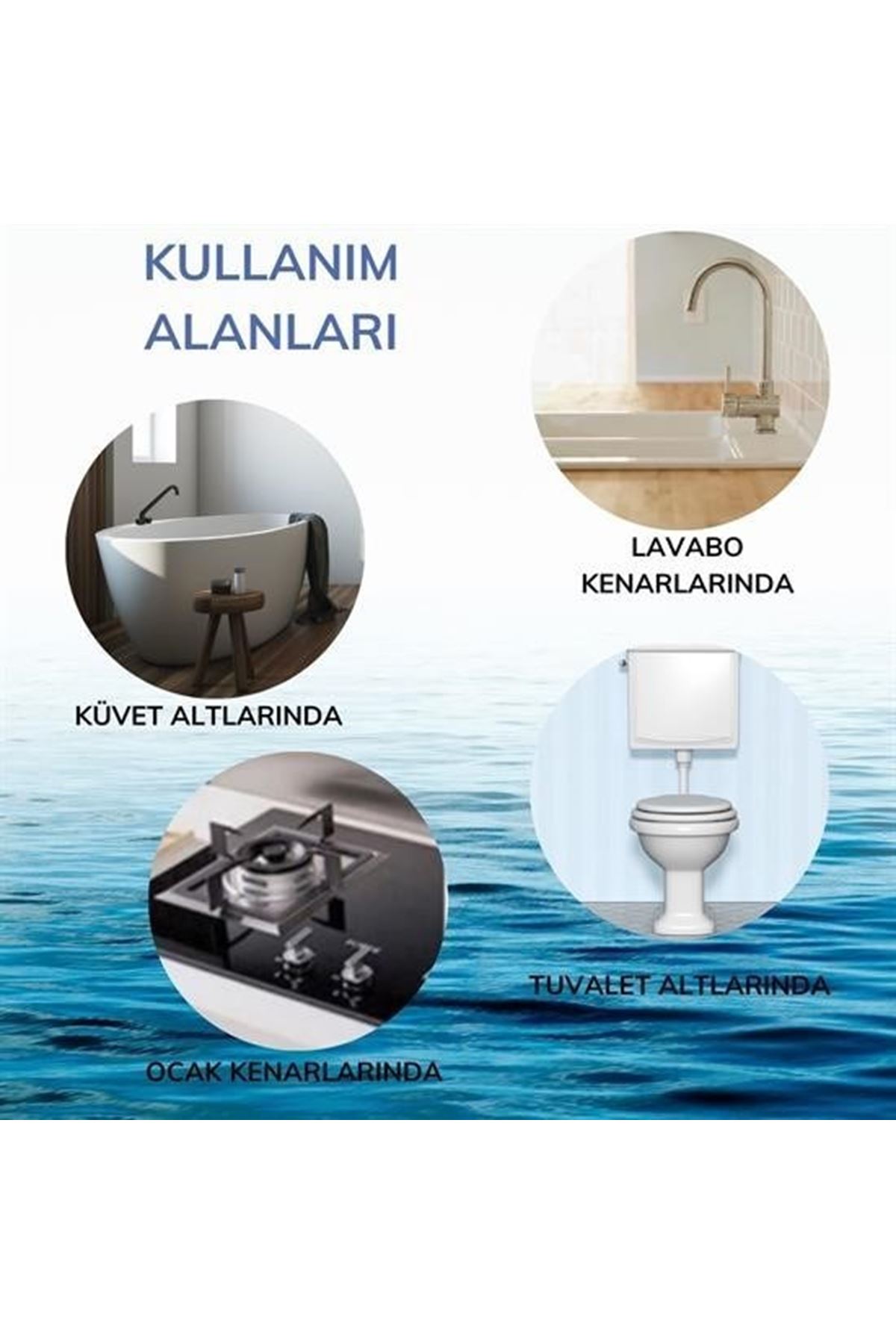 Tbl Dekor® Gri Su Sızdırmaz  Banyo Mutfak Lavabo Küvet İzolasyon Şerit Bant