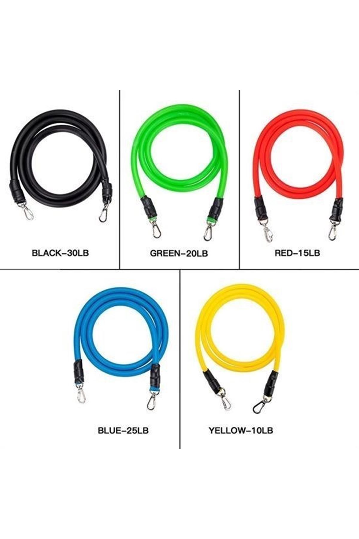 Tbl Dekor® 11 Parça Lateks Egzersiz Bandı Çekme Halatı Egzersiz Seti