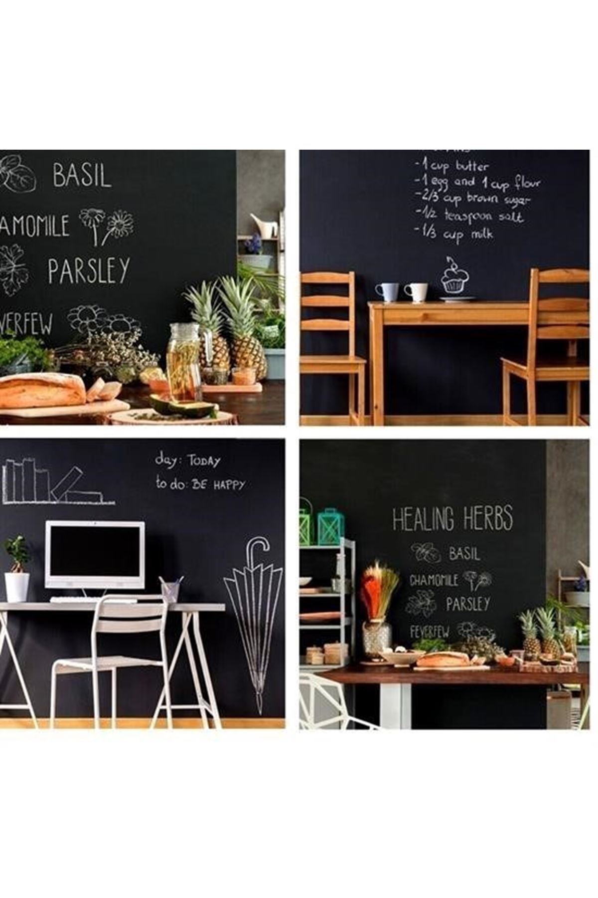 Tbl Dekor® Sticker Rulo Yapışkanlı Çocuk Yazı Yazma Tahtası Yazı Yazma Sticker