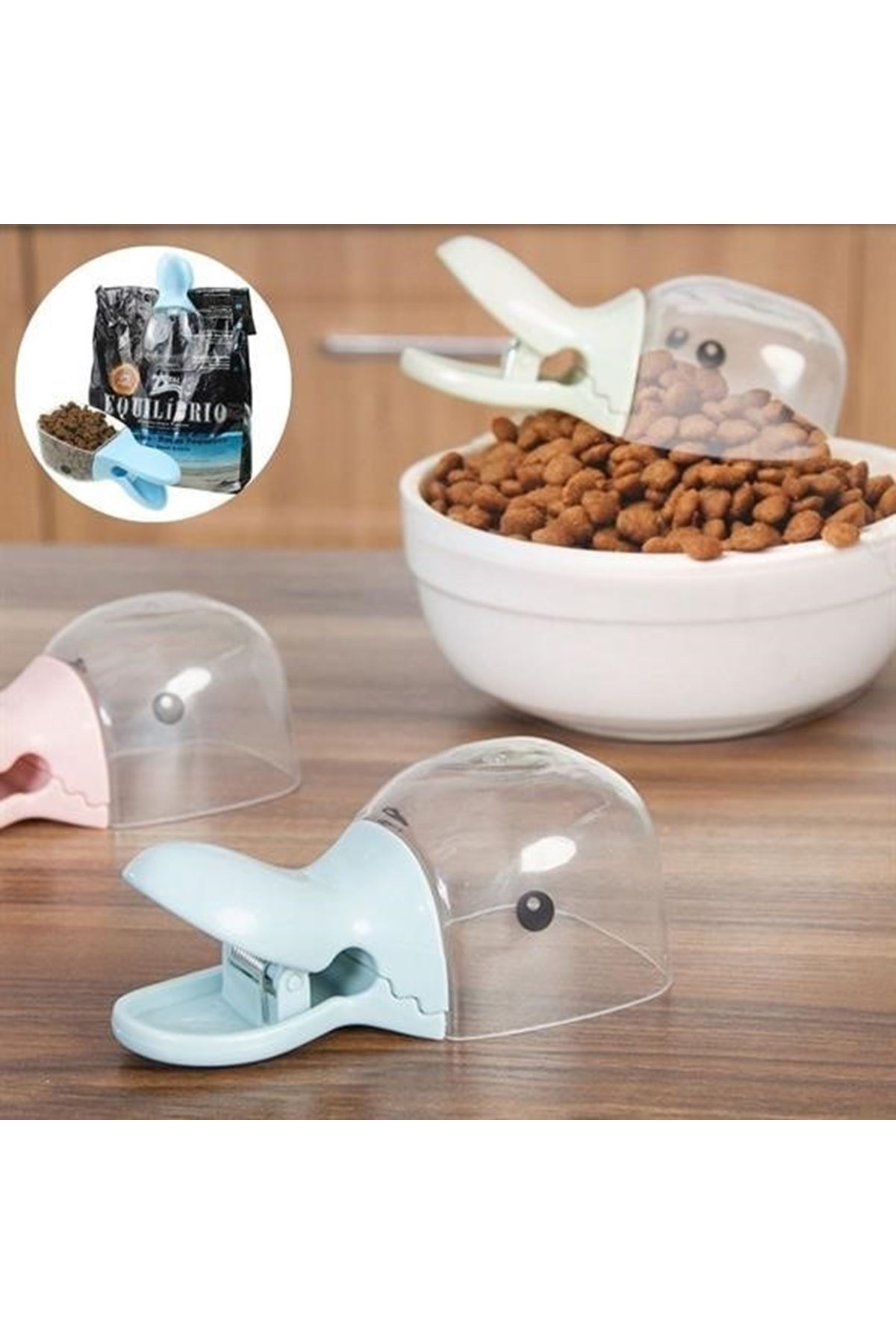 Tbl Dekor® Ördek Tasarımlı Mandallı Tazelik Koruyan Ölçekli Kuru Mama Kaşığı Mama Ölçeği