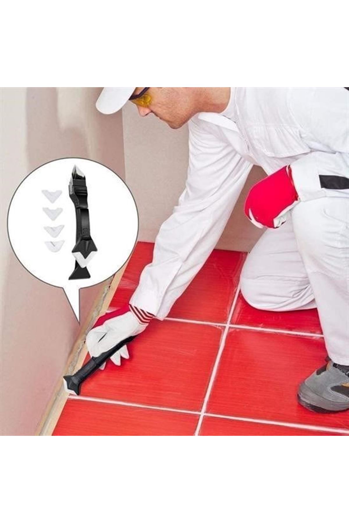 Tbl Dekor®  3 ü 1 Arada Fayans Derz Silikon Kazıyıcı Sıyırıcı Ve Uygulayıcı Aparat