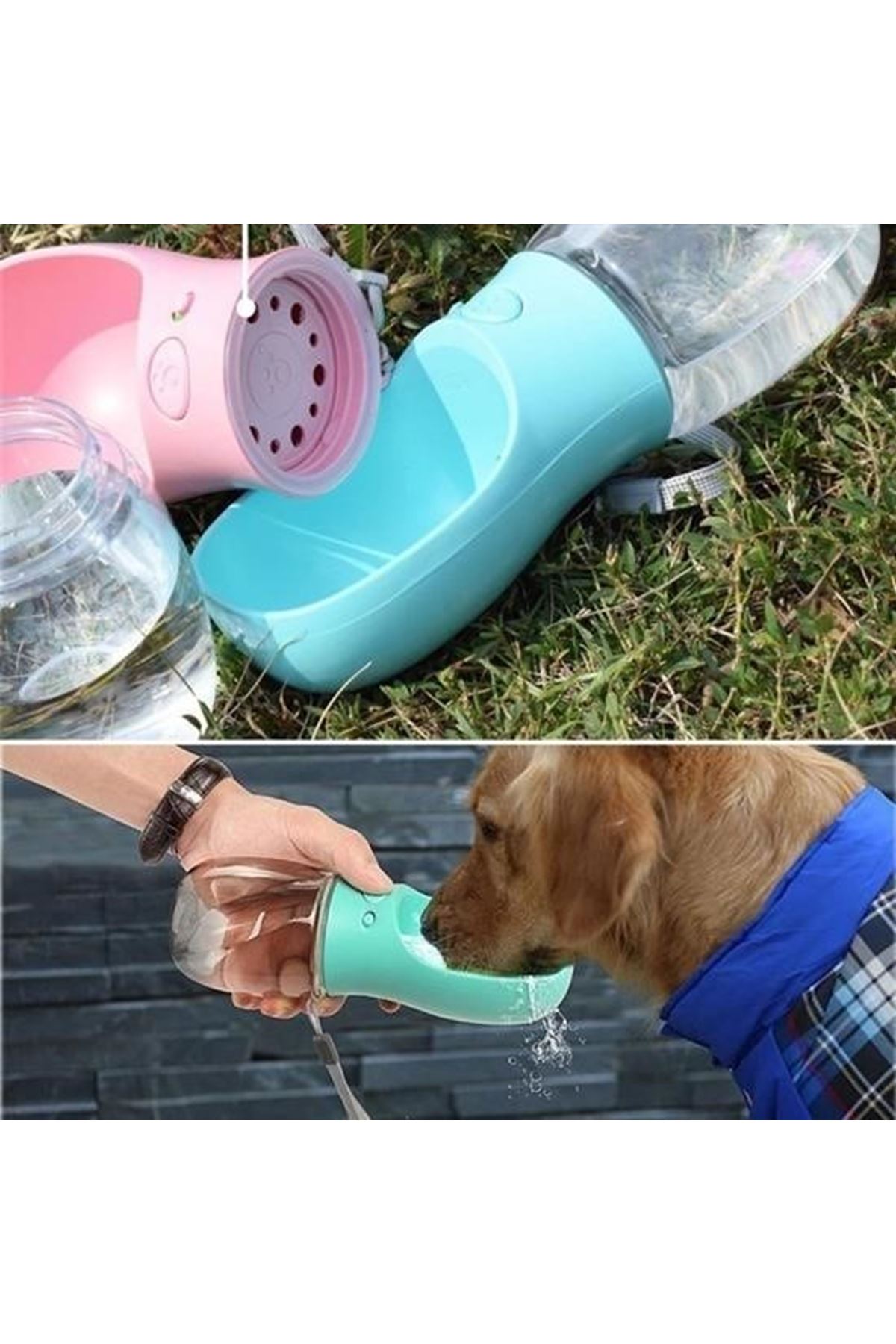 Tbl Dekor® Taşınabilir Evcil Hayvan Suluğu Seyahat Kabı Kilitlenebilen Su Sızdırmaz Kap 350 ml