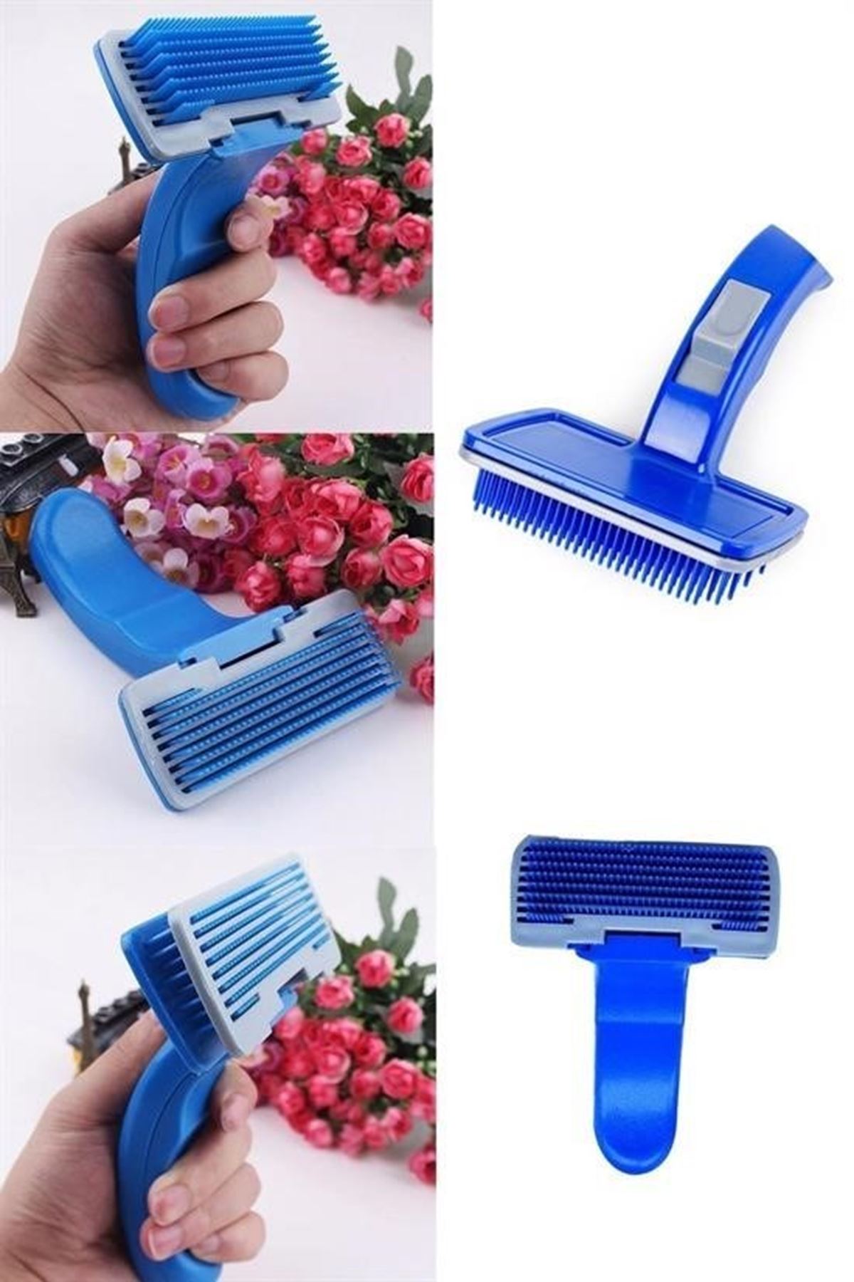 Tbl Dekor® Kendini Temizleyen Kedi Köpek Tüy Bakım Tarağı Tüy Alıcı Tarak