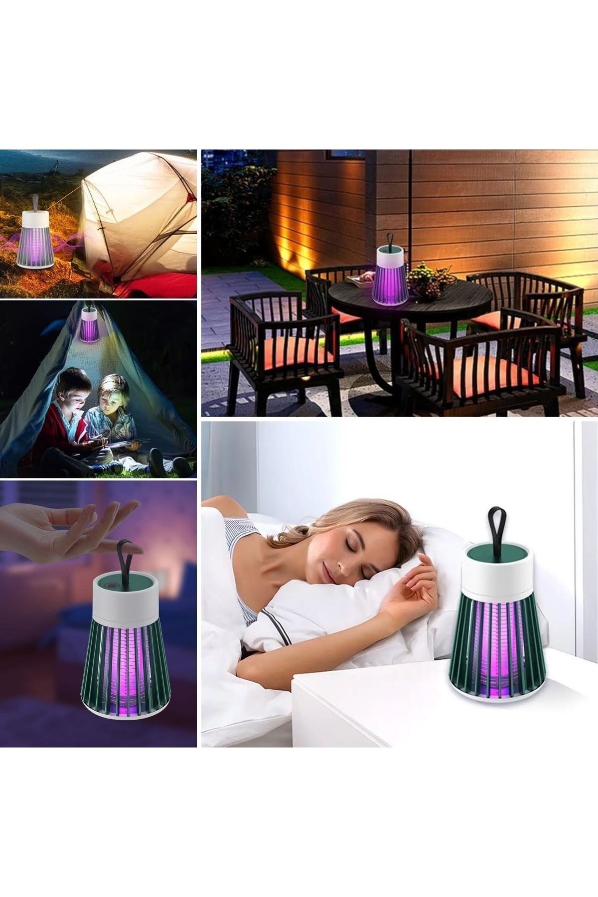 Tbl Dekor® İç ve Dış Mekanlar İçin Şarjlı Sinek Öldürücü Sivrisinek Kovucu,UV Işıklı Sineksavar Taşınabilir Gece Lambası