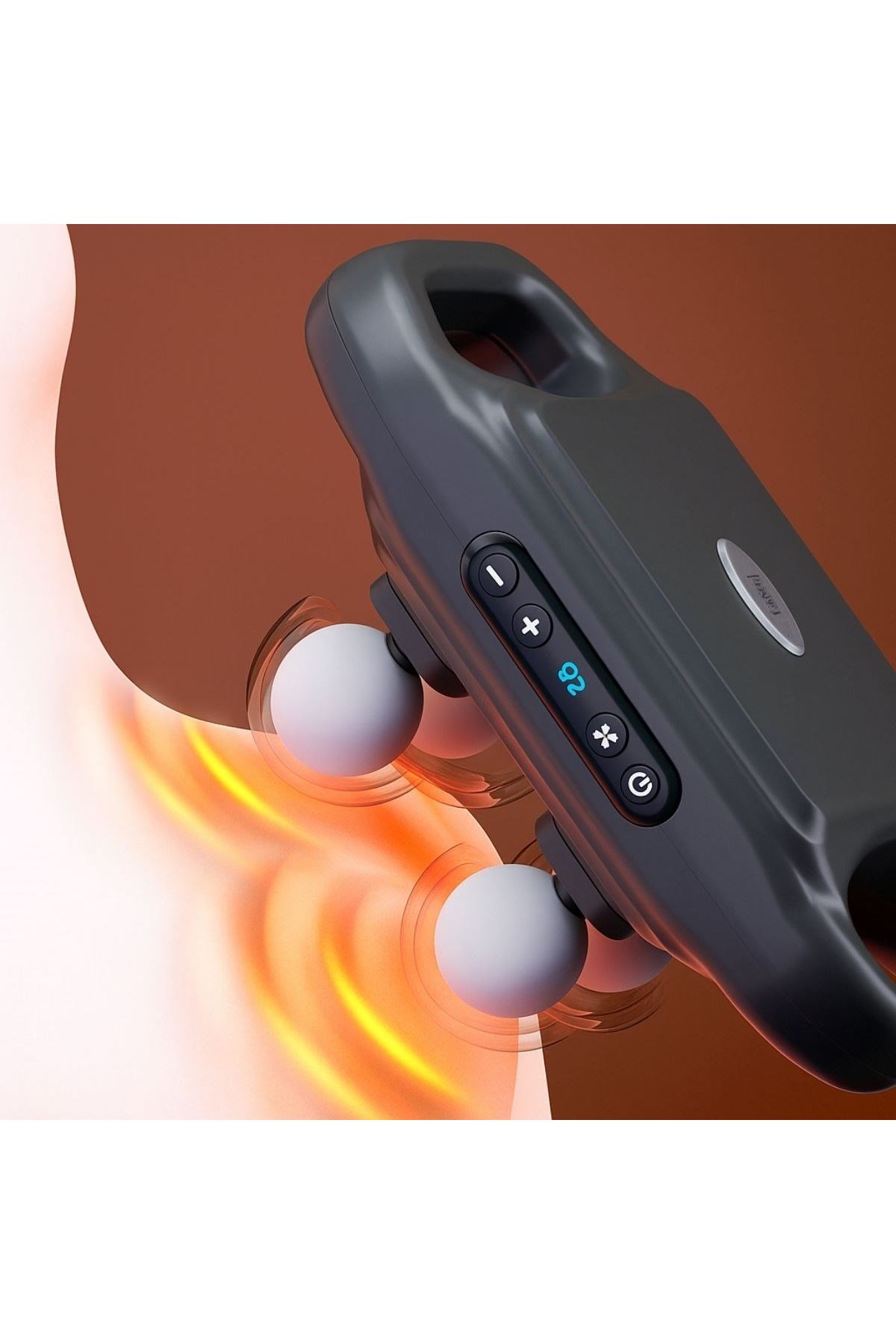 Tbl Dekor®4 Başlıklı Masaj Tabancası – 12W Derin Doku & Kas Ağrısı Giderici, 20 Seviye & 6 Mod - Siyah