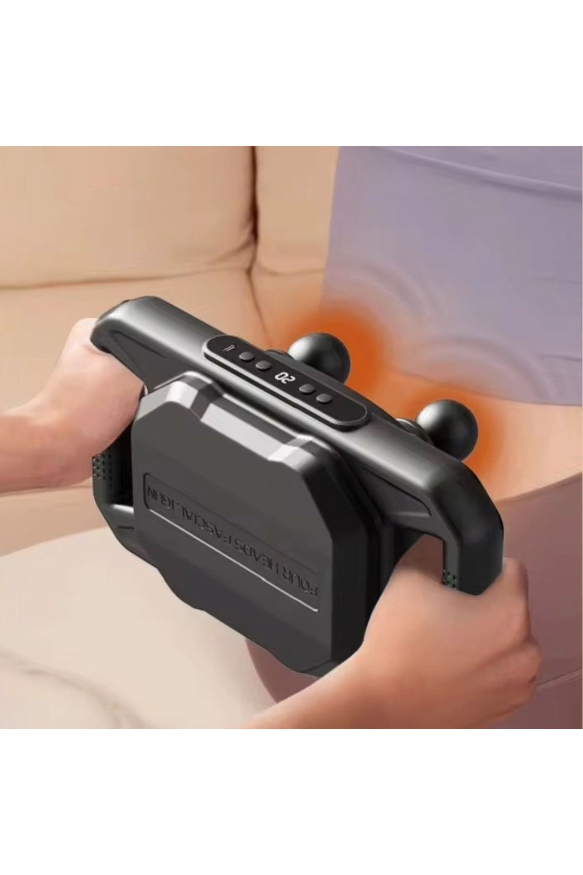 Tbl Dekor®4 Başlıklı Masaj Tabancası – 12W Derin Doku & Kas Ağrısı Giderici, 20 Seviye & 6 Mod - Siyah