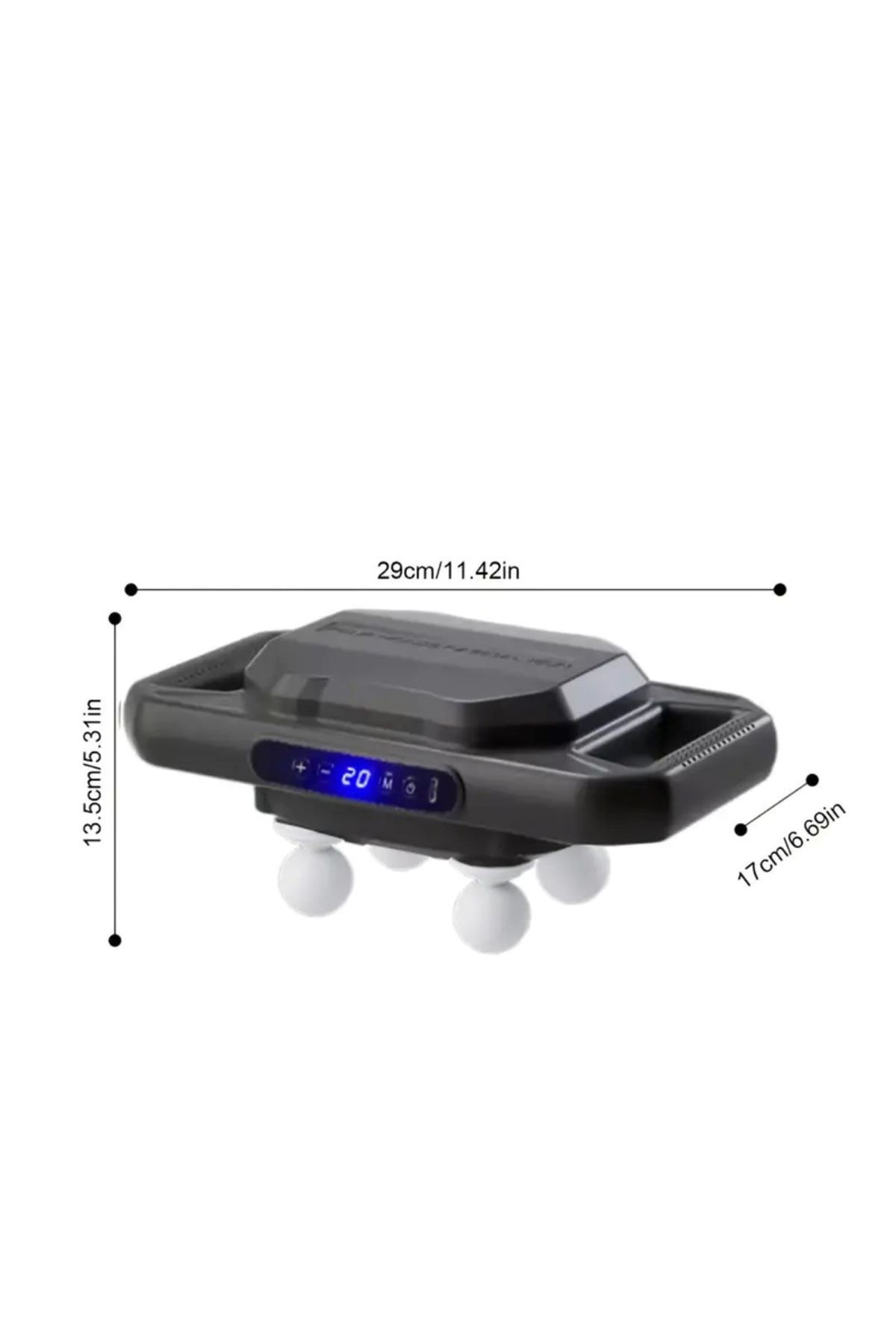 Tbl Dekor®4 Başlıklı Masaj Tabancası – 12W Derin Doku & Kas Ağrısı Giderici, 20 Seviye & 6 Mod - Siyah