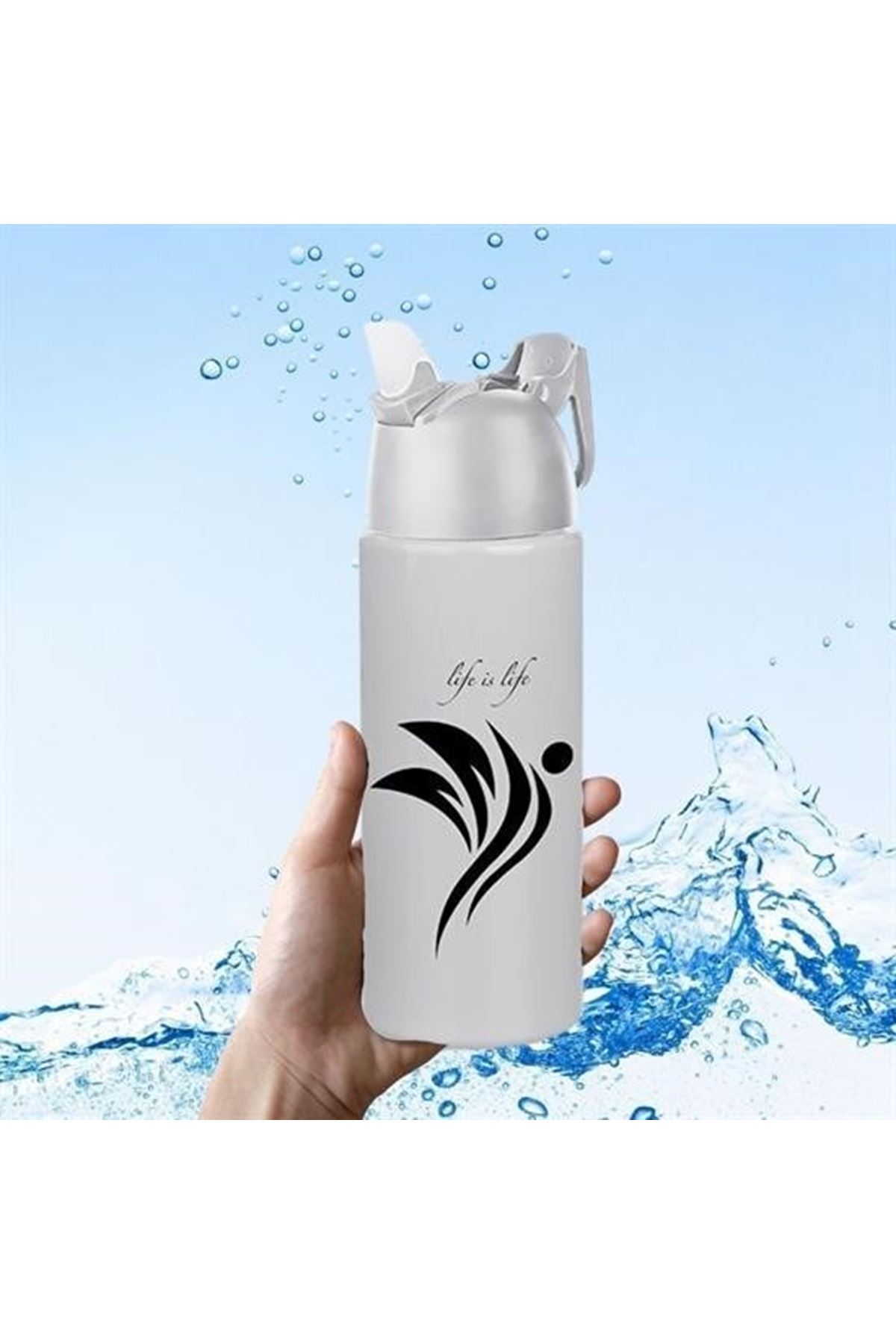 Tbl Dekor® Kilitlenebilen Matara Güvenlikli Suluk Sporcu Matarası Spor Su Şişesi İçecek Şişesi 700ml