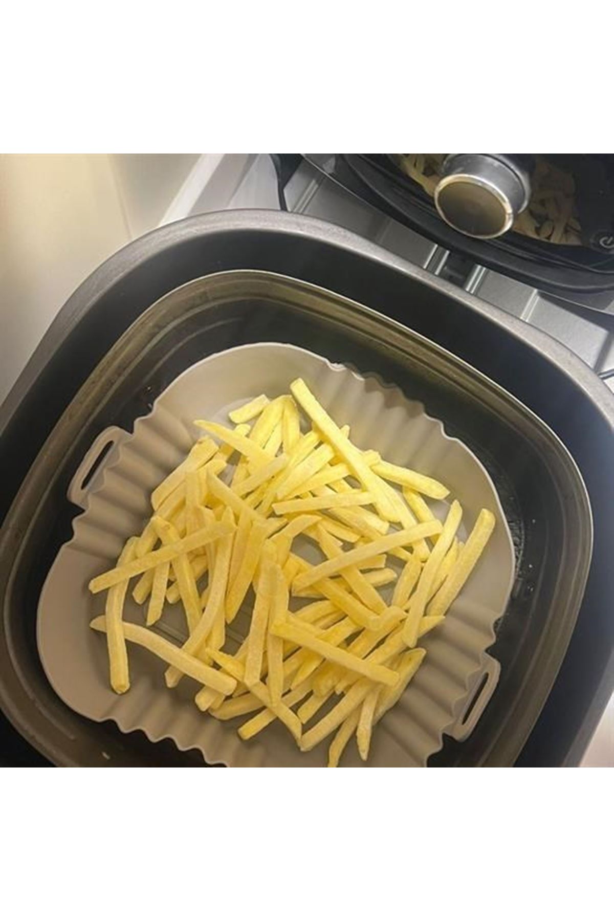 Tbl Dekor® Renkli Isıya Dayanıklı Yıkanılabilir Silikon Fırın  Airfryer Kare Model Pişirme Matı 20 cm